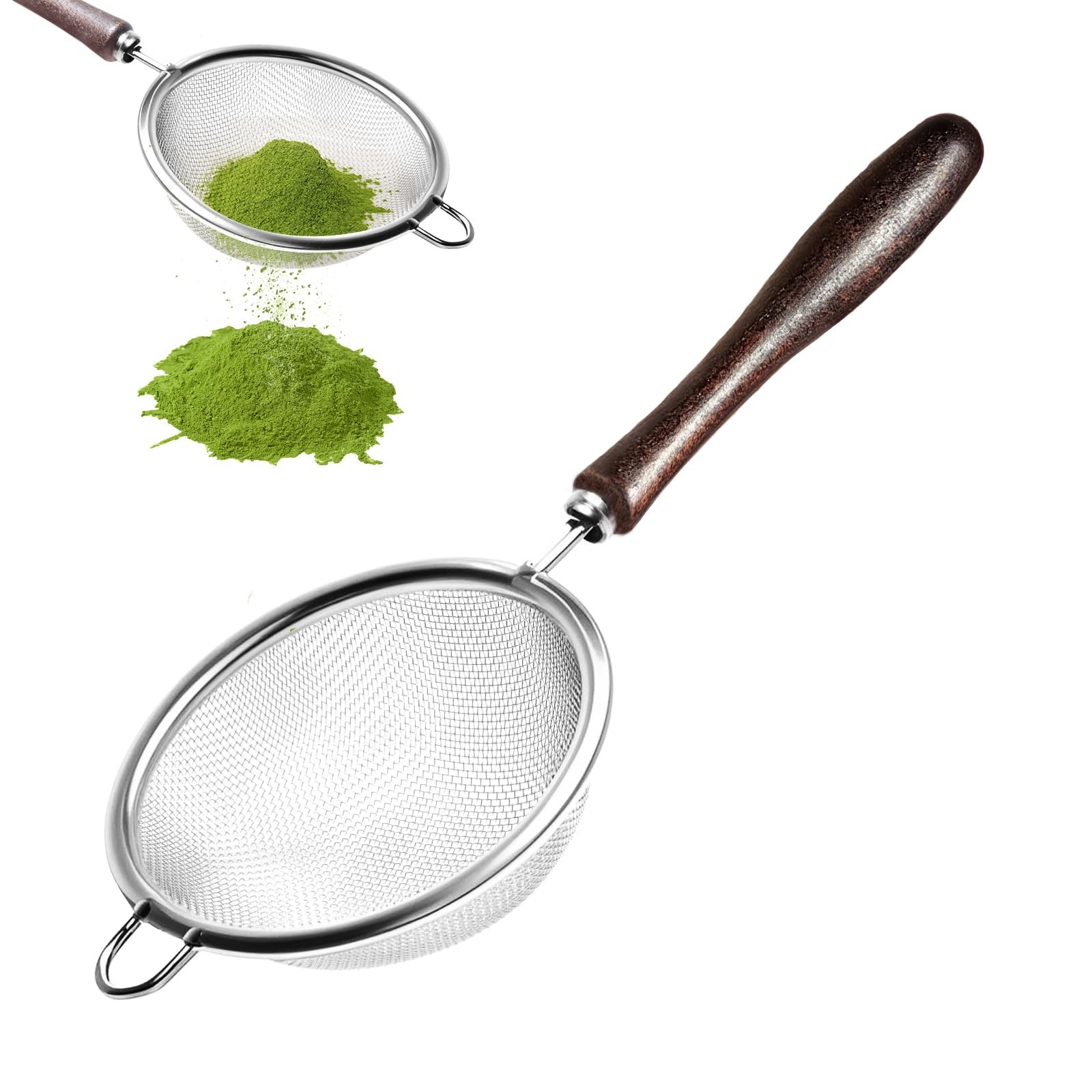 Suhfuib Matcha Sifter – Precision 30-Mesh Stainless Steel small, silver-gray