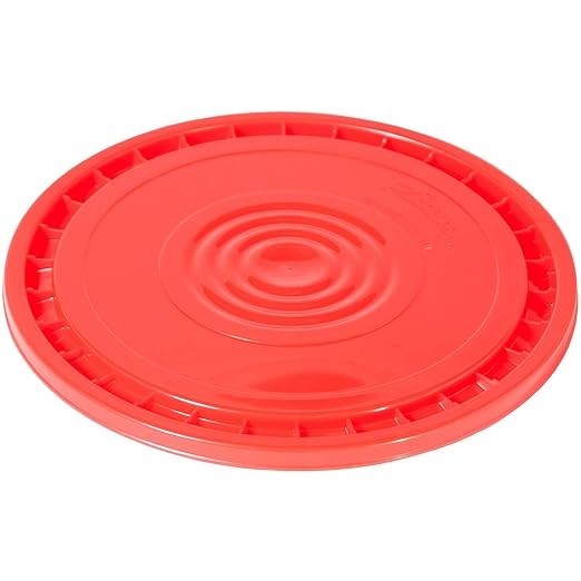 Food Grade Bucket Lid Reusable Easy Peel 5 Gallon 70 Mil HDPE Red