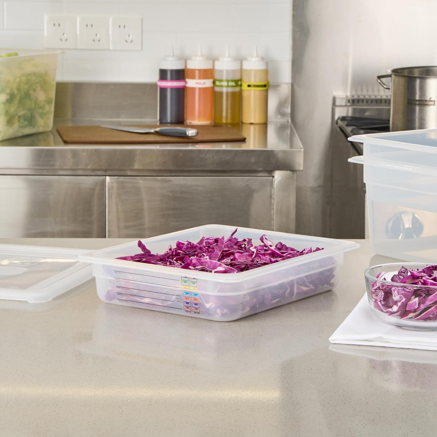 Food Storage Container 1 Pack of 12.7 x 10.3 x 2.5 Inches Plastic Stackable