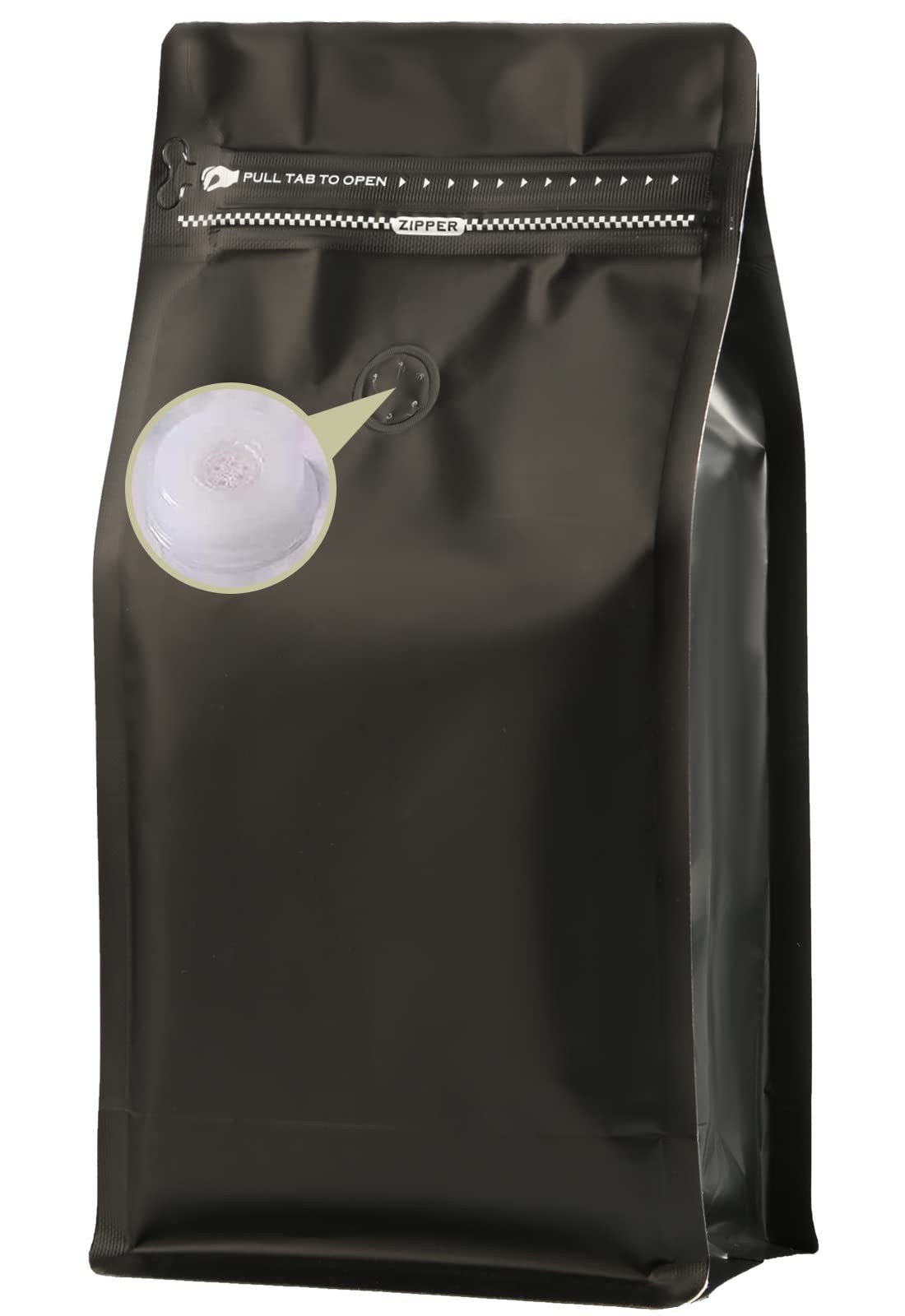 DMpcakDM Coffee Bags with Valve(16 oz,1 lb,50pcs) Black High Barrier Aluminum…