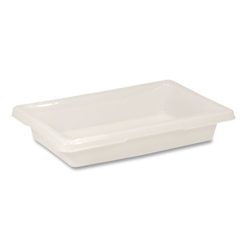 Rubbermaid Commercial Food/Tote Boxes, 2 gal, 18 x 12 x 3.5, White, Plastic