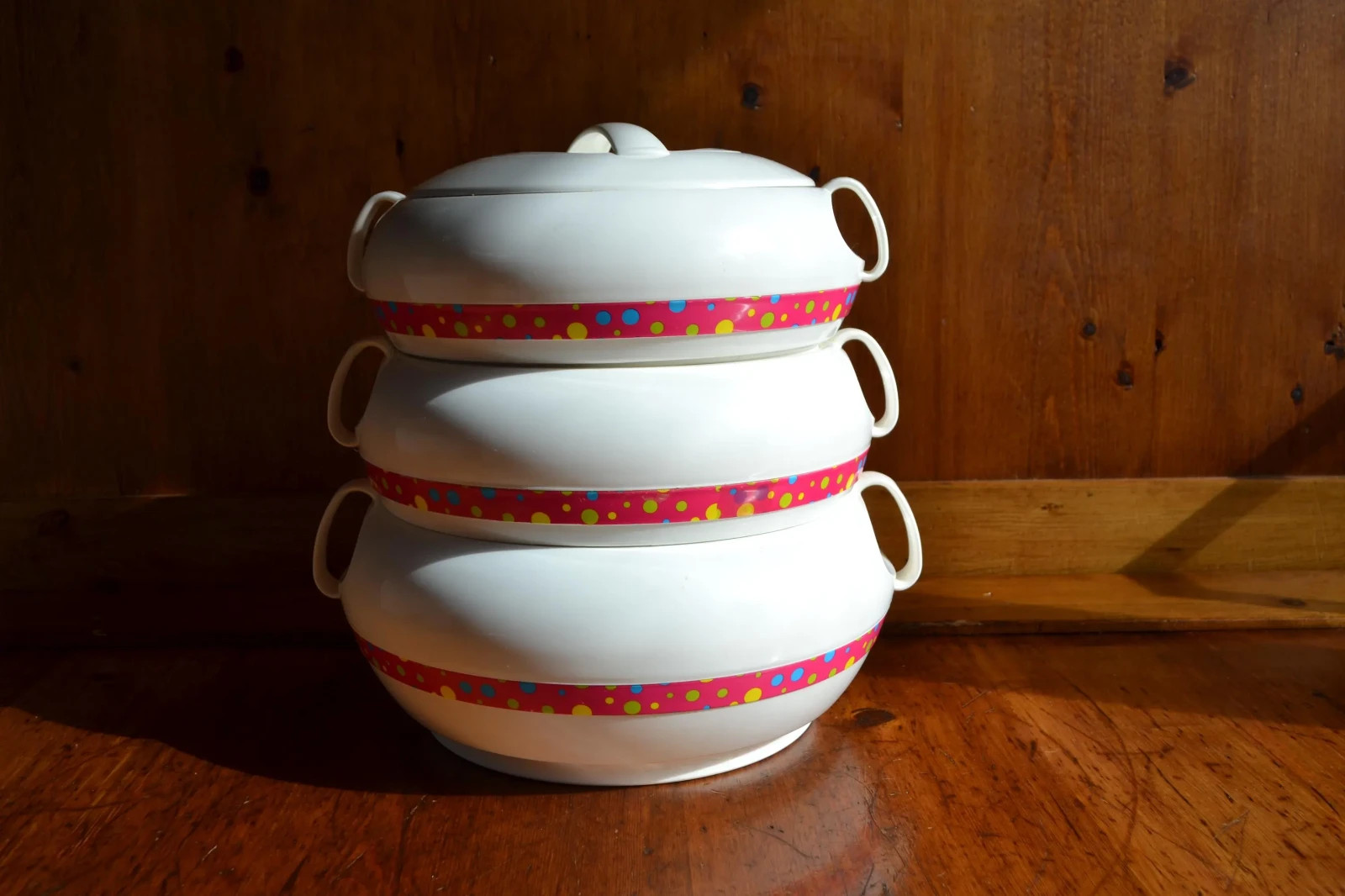 Vintage InsoCore Insulated Containers Hot/Cold Stackable Servers with Stainless