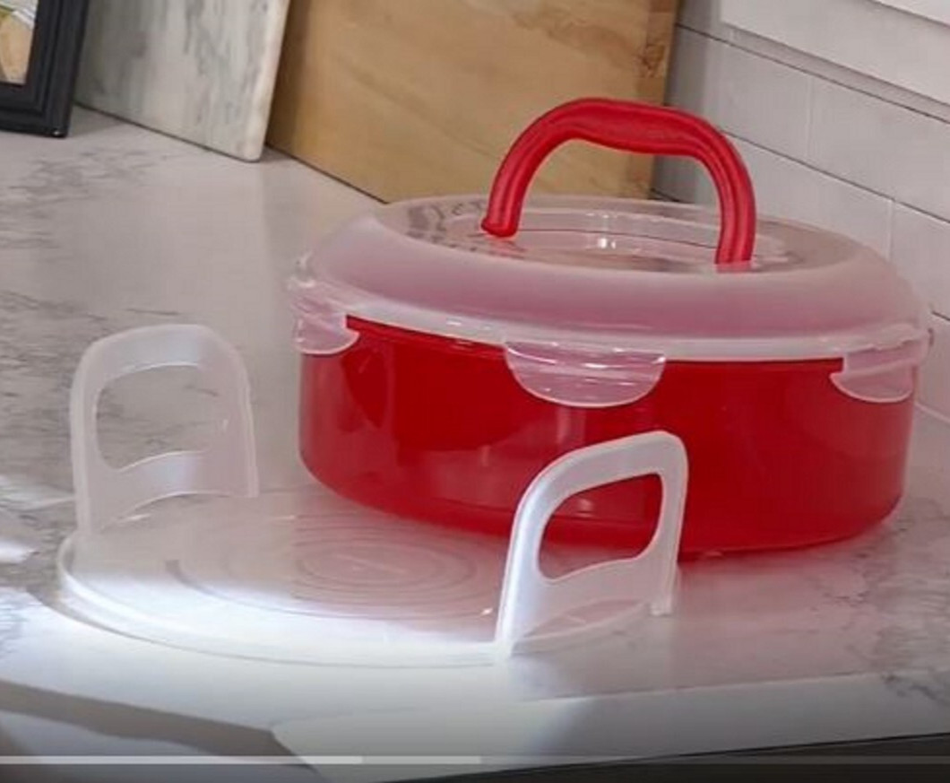 LocknLock Tall Pie Carrier,Handle,Round Food Storage,Air Tight,Spearmint K46681