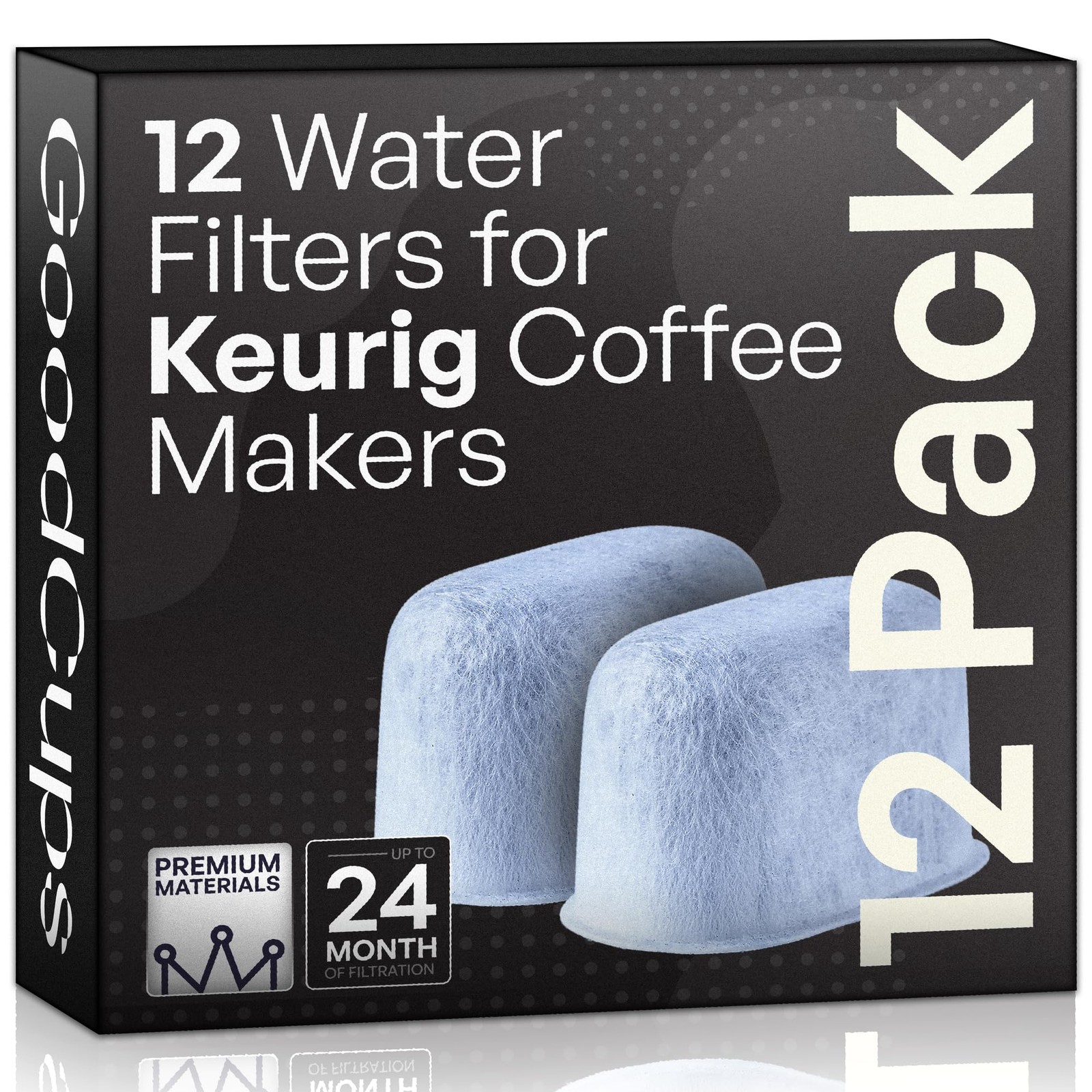 Keurig Filter Replacement – 12 Water Filters for 12 Count (Pack of 1), Gray