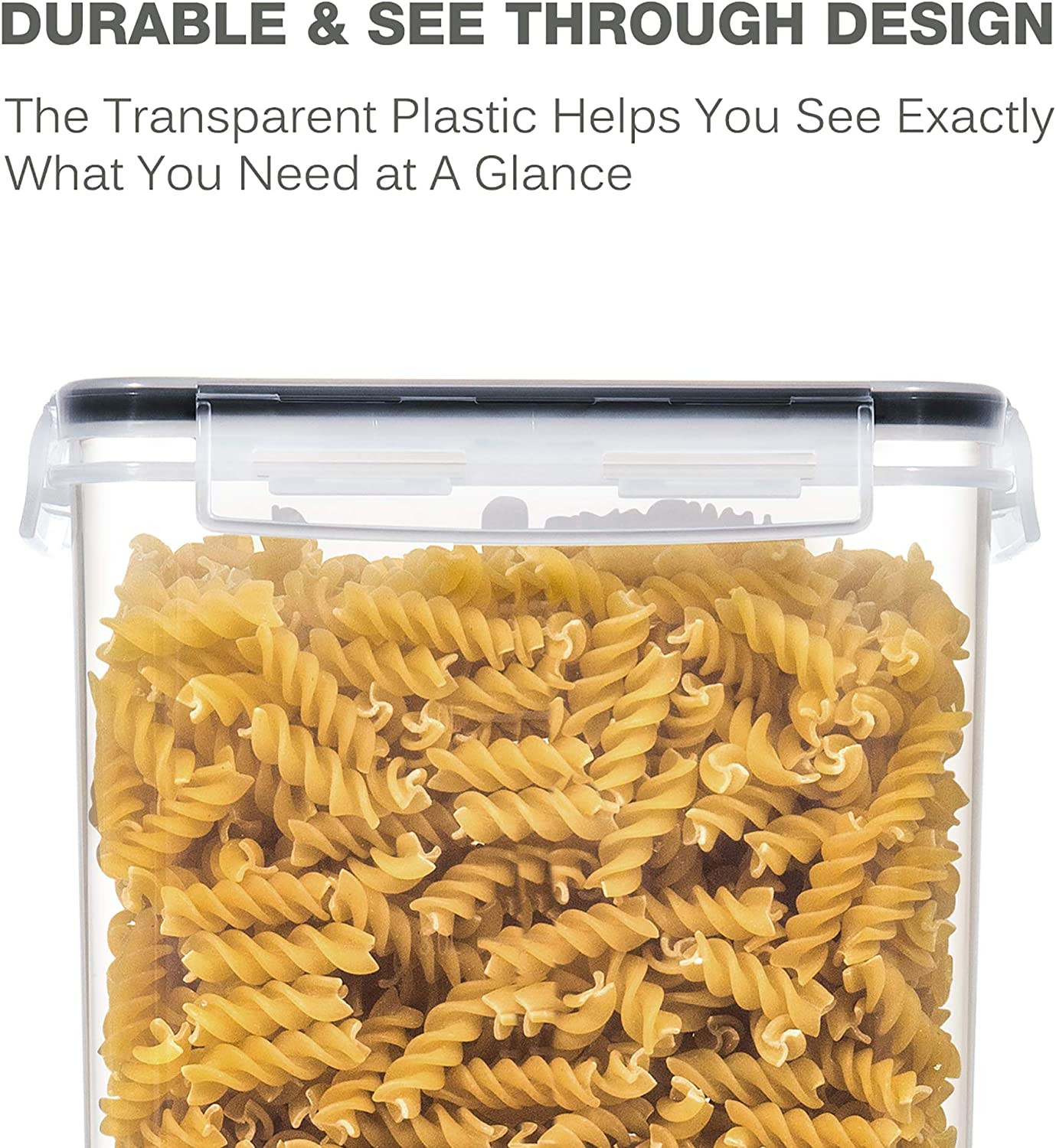 Large Food Storage Containers with Lids Airtight 5.2L /176Oz, for Flour, Sugar,