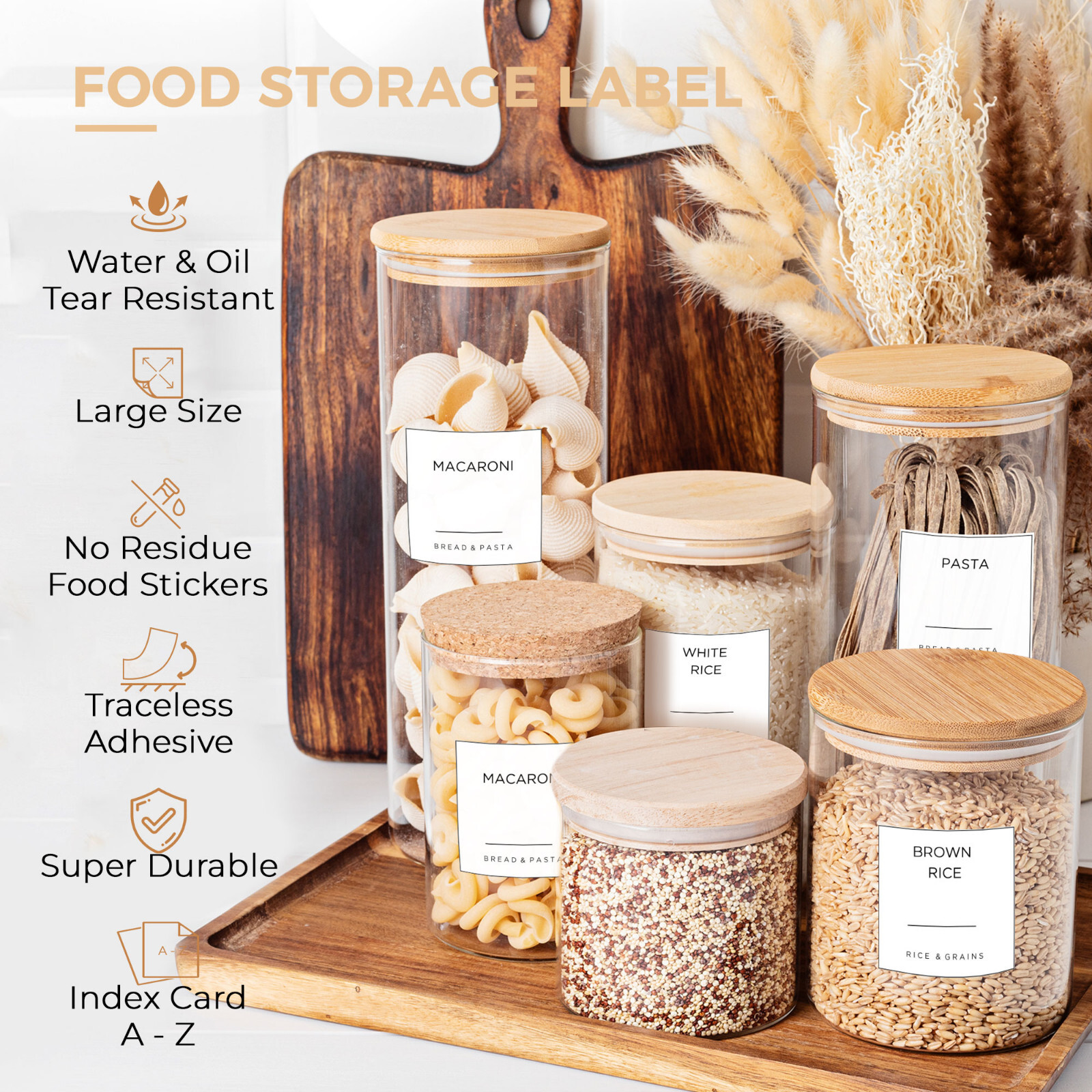 192 Kitchen Pantry Labels for Food Containers | Organize Your Pantry Minimalist