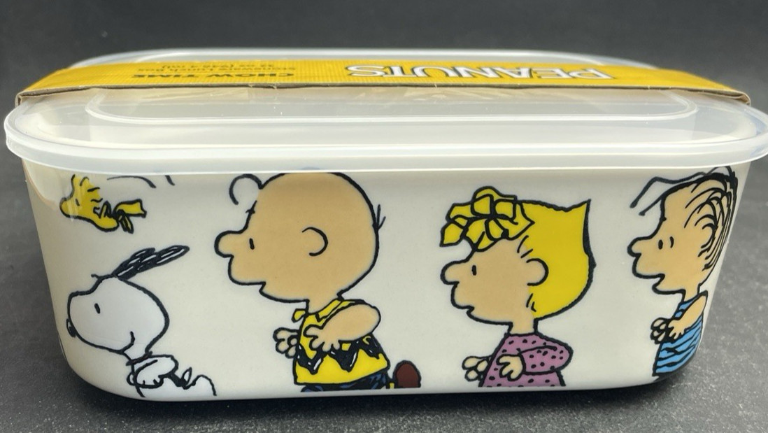 Snoopy & Peanuts Gang Container VENTED GIBSON Oven Safe 32 oz. 7″ x 5″ NEW