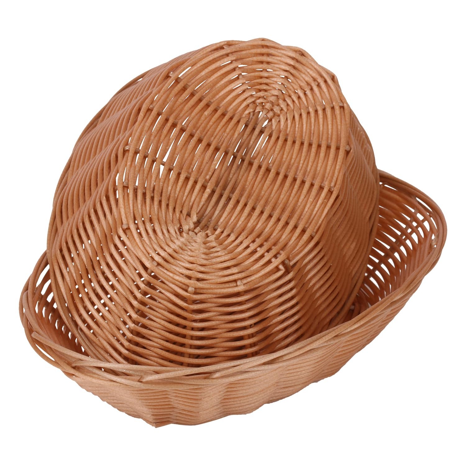 Oval Woven Wicker Bread Fruit Serving Basket 9.06×5.91×2.56 Inch 22 PCS