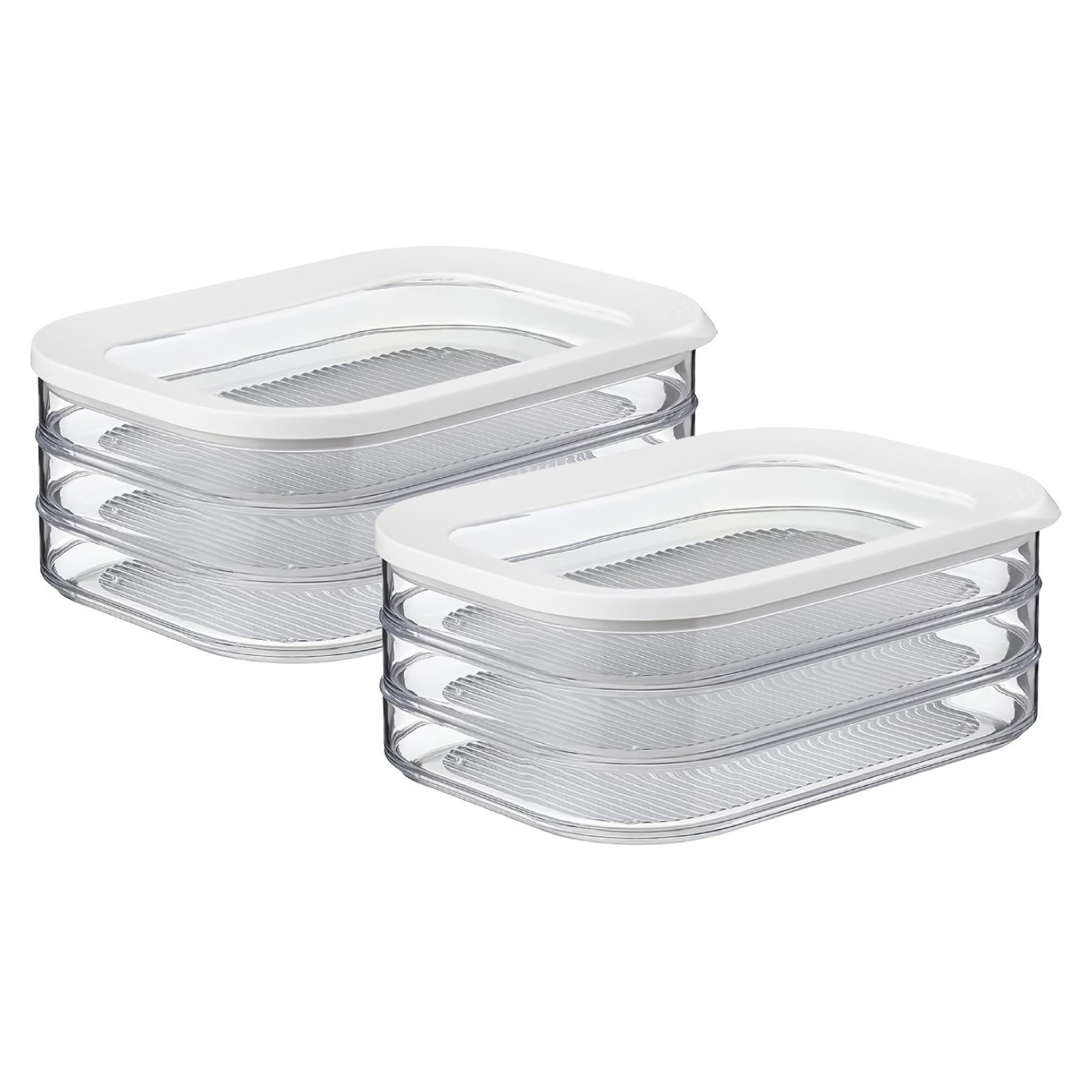 2Packs Deli Meat Bin Fridge Bacon Container Stackable Clear Food Storage Box US