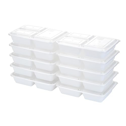 GoodCook Food Storage Containers for Meal Prep Rectangle Three 10 Sets, White