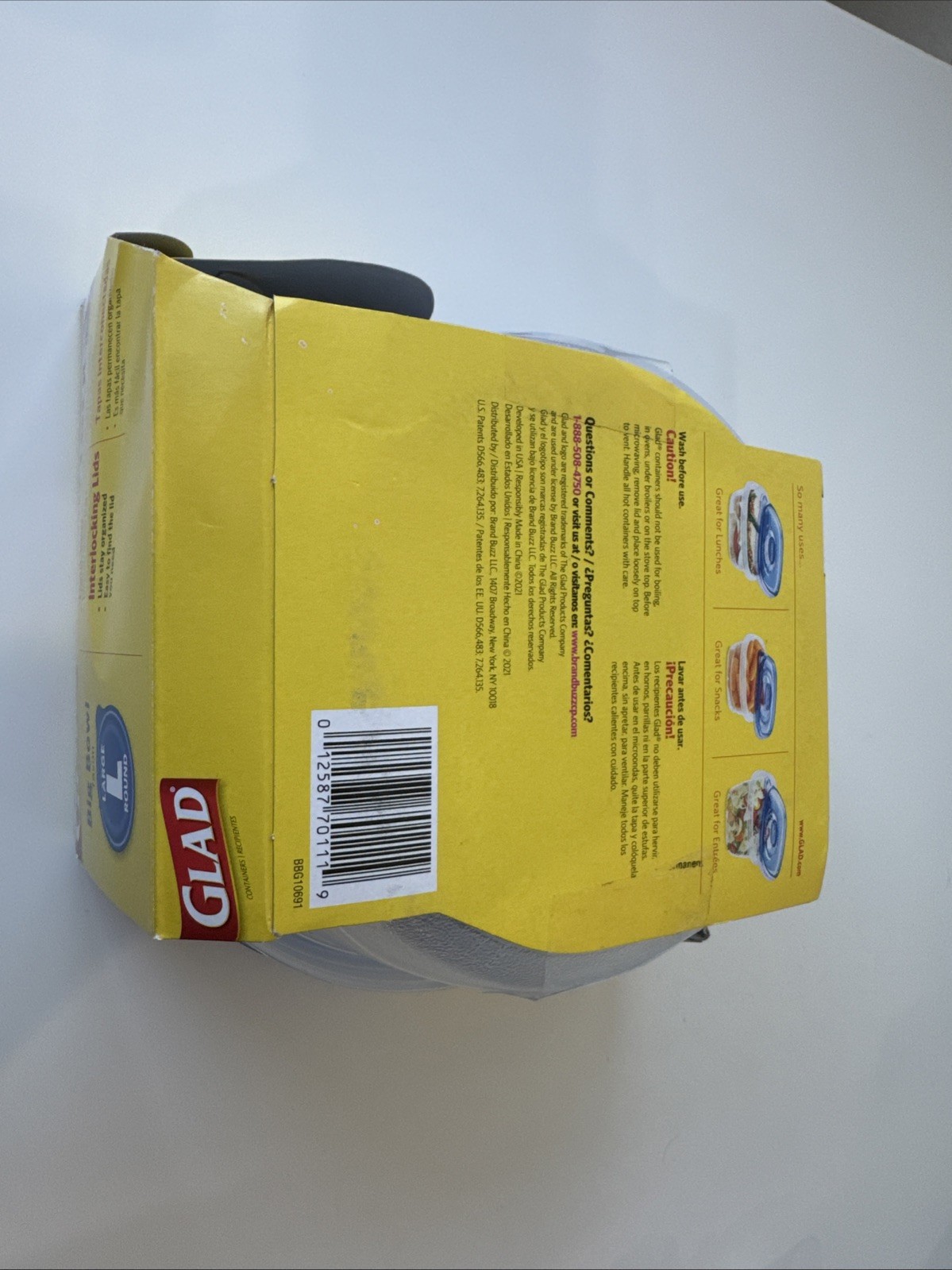 NEW SEALED Glad Big Bowl L Round Food Storage Containers 48 oz 3 Ct BPA Free NOS