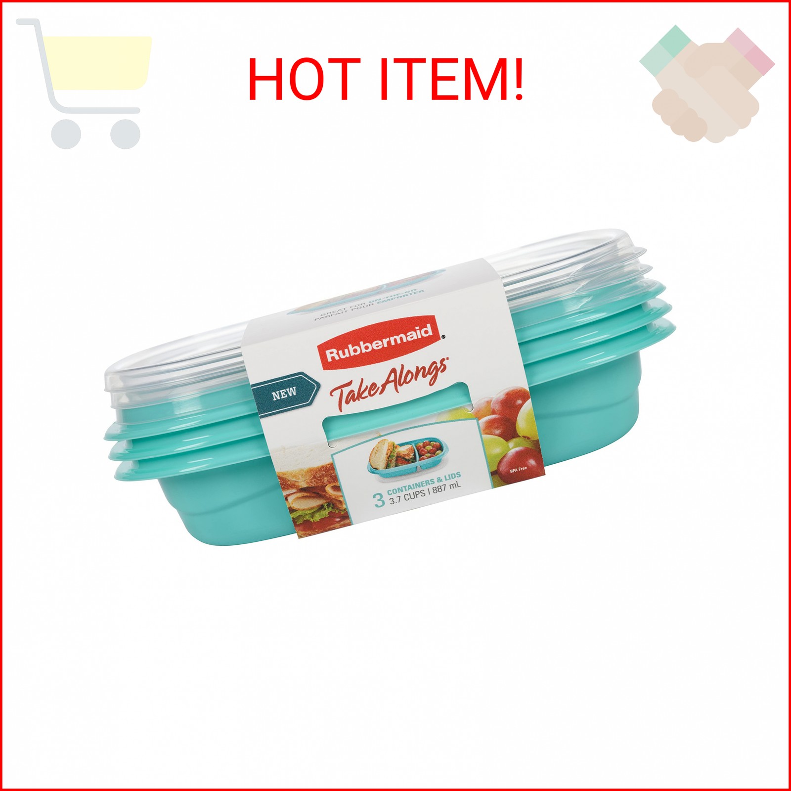 2 Sets of Rubbermaid TakeAlongs On the Go Food Storage and Meal Prep Containers,