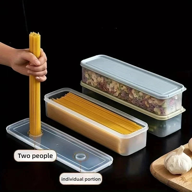 4Pcs Long Rectangular Food Storage Containers Plastic Fridge Organizer Boxes**