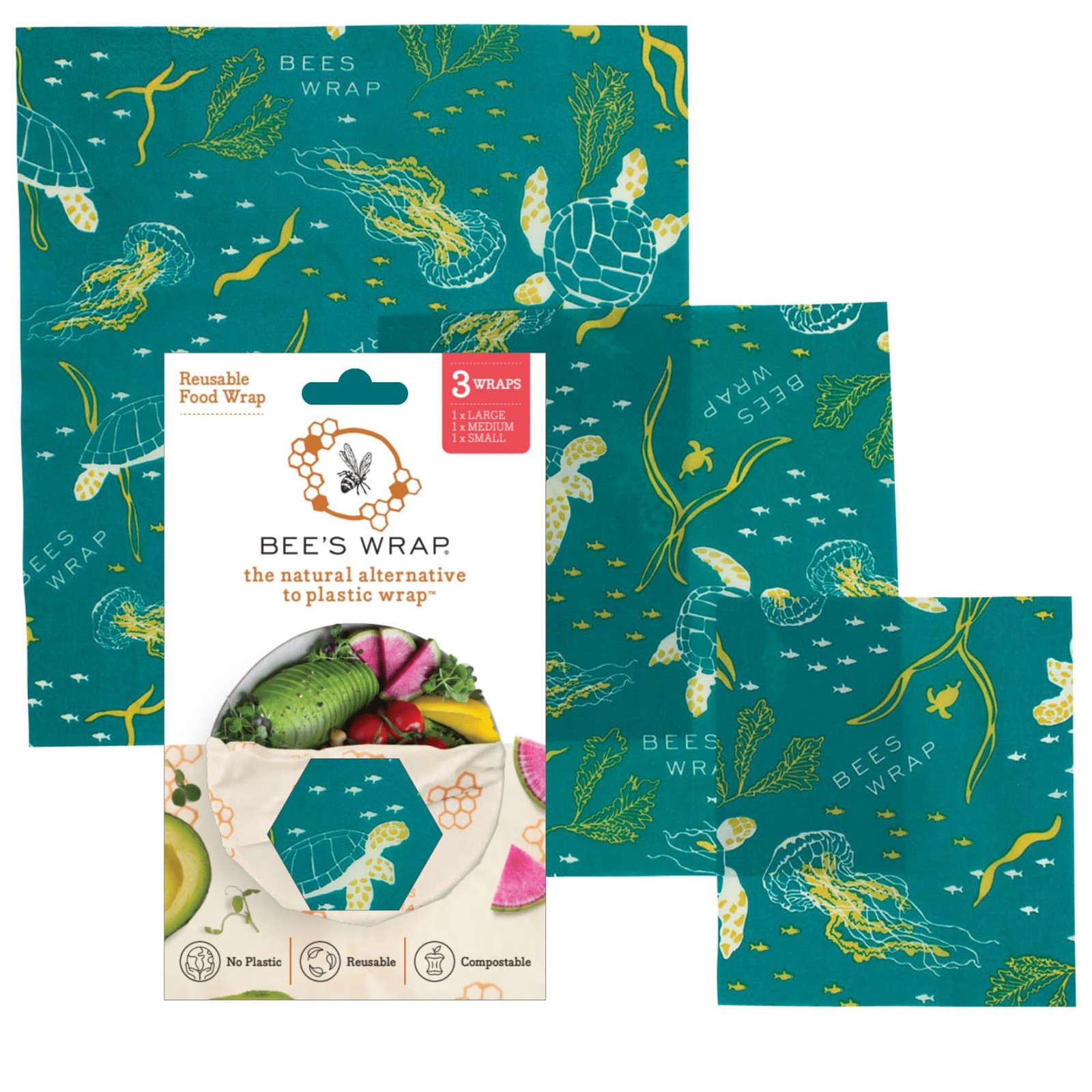 Reusable Beeswax Food Wraps Made In The Usa Eco Friendly Beeswax Wraps For Food