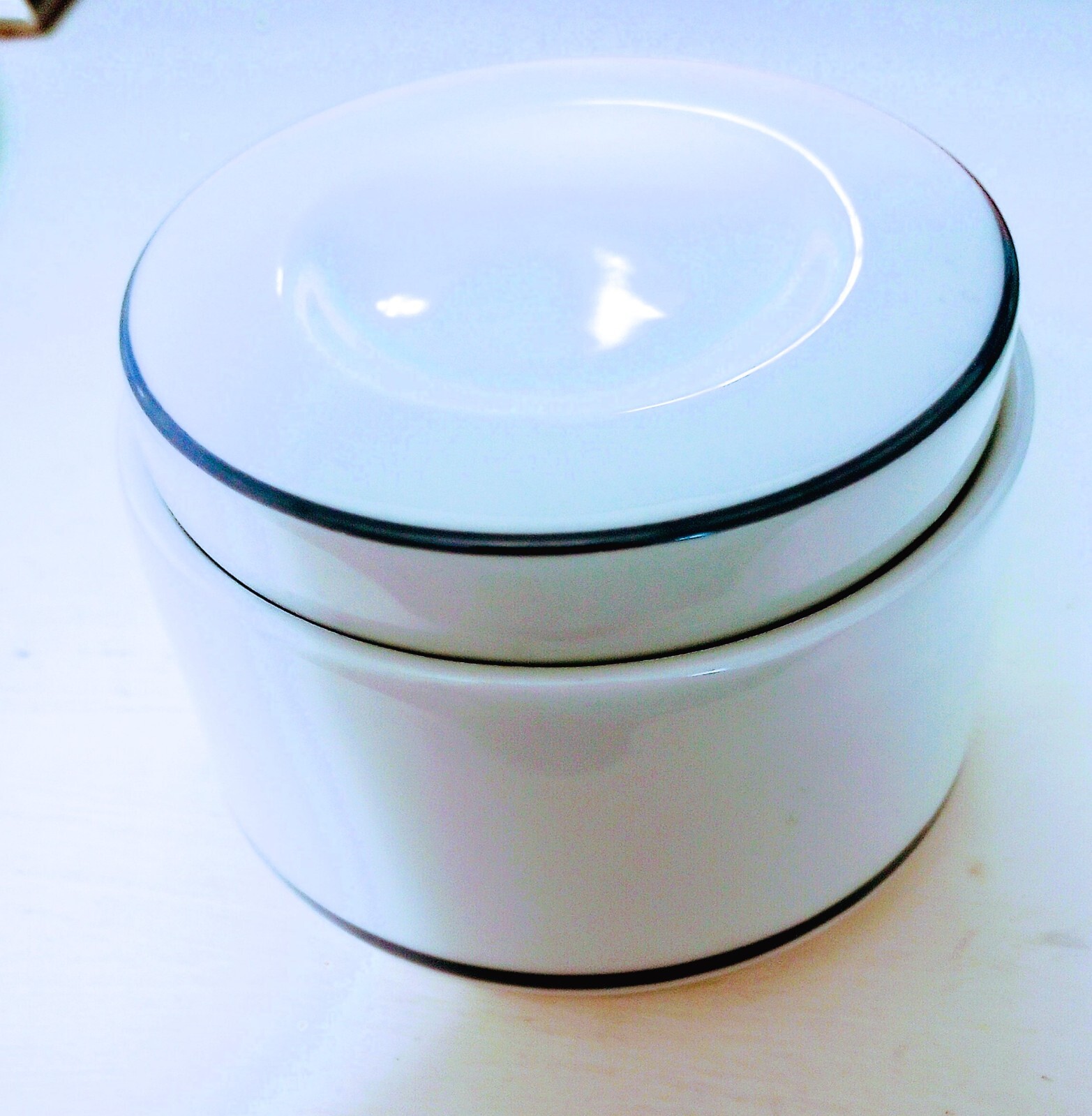 Royal Tognana Sugar Bowl/Container w/blue stipes