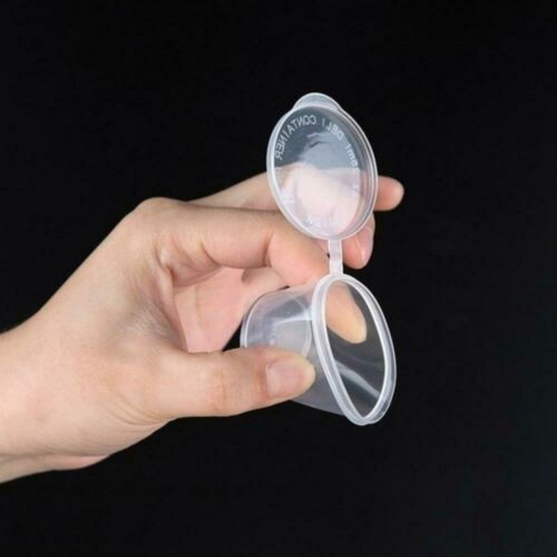100Pcs/Set Small Plastic Sauce Cups Food Storage Containers Clear Boxes + Lids