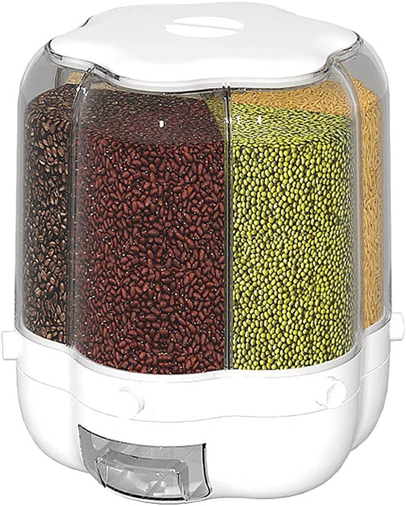30Lb Rice and Grain Storage Container, 360° Rotating Food Dispenser Measuring Cy