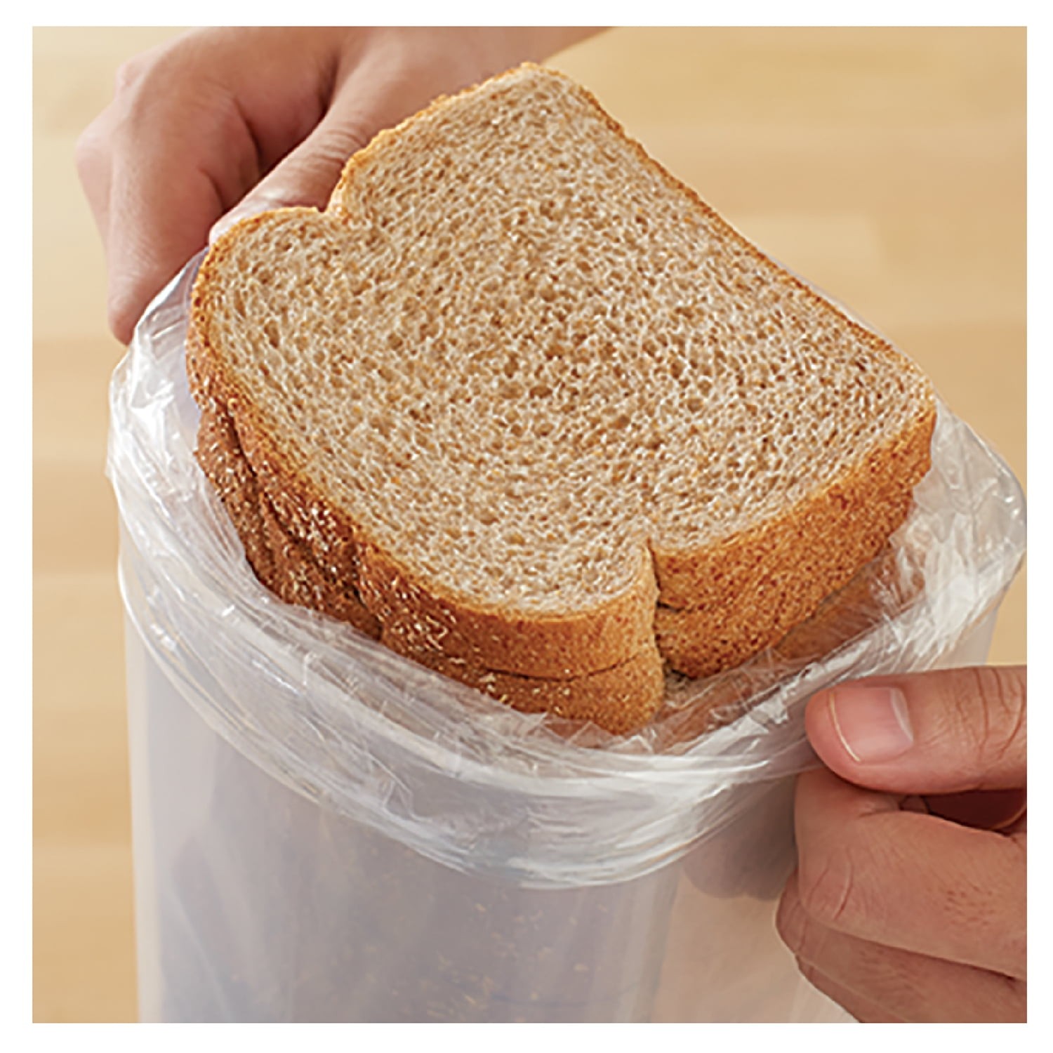 Bread Plastic Storage Keeper, Clear with Gray Lid (1 Each) 5.25″ x 5.25″ x13.62″