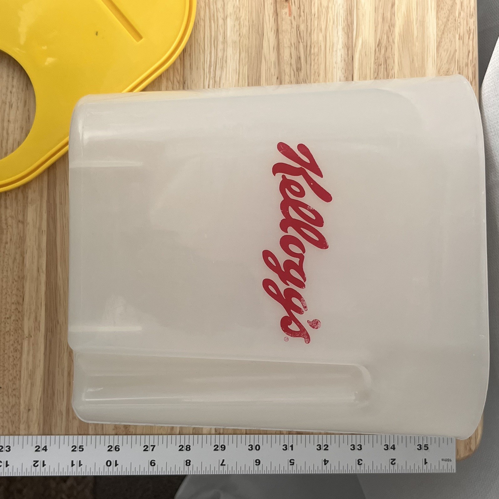 1996 Kelloggs Cereal Storage Container with Yellow Lid