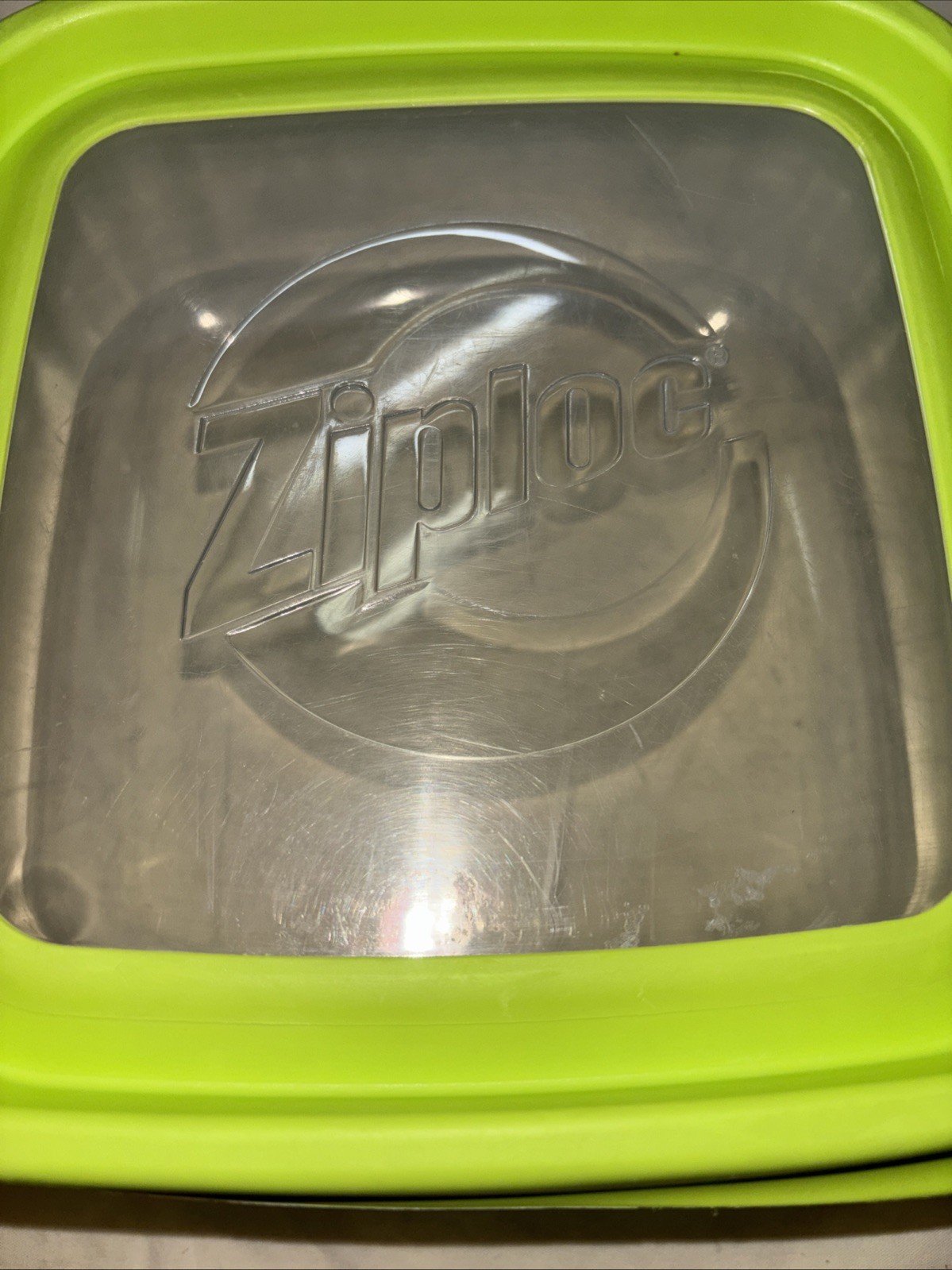 Ziploc VersaGlass Food Storage Container Square 64 oz Green Lid Italy