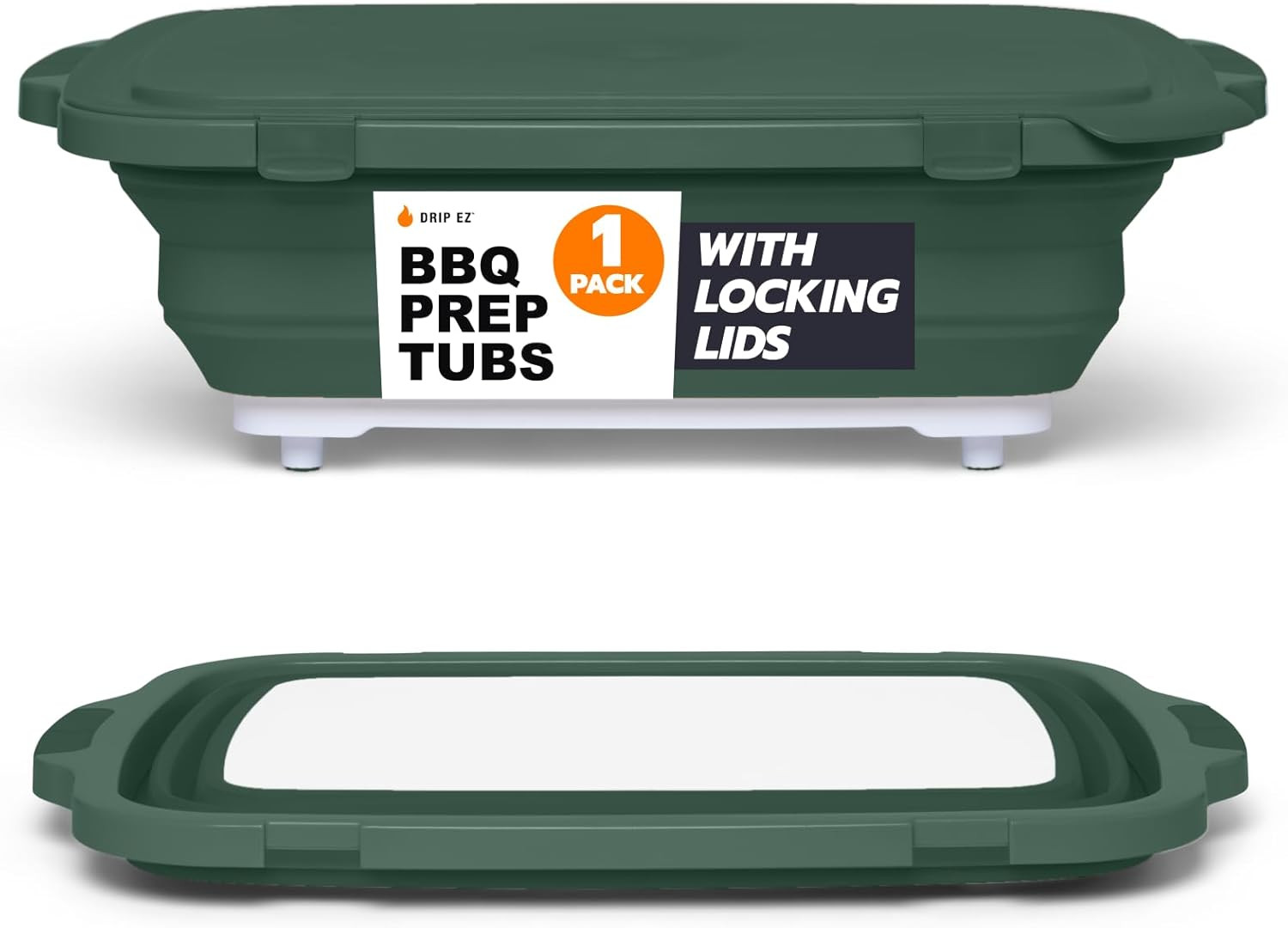 Collapsible BBQ Prep Tub – for Meal Prep Marinating Food Storage – Includes Cutt