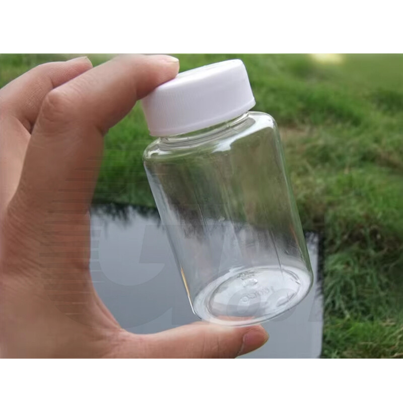 60ml 100ml Round PET Plastic Fruit Juice Smoothie Bottle Jar with Lid Cap Clear