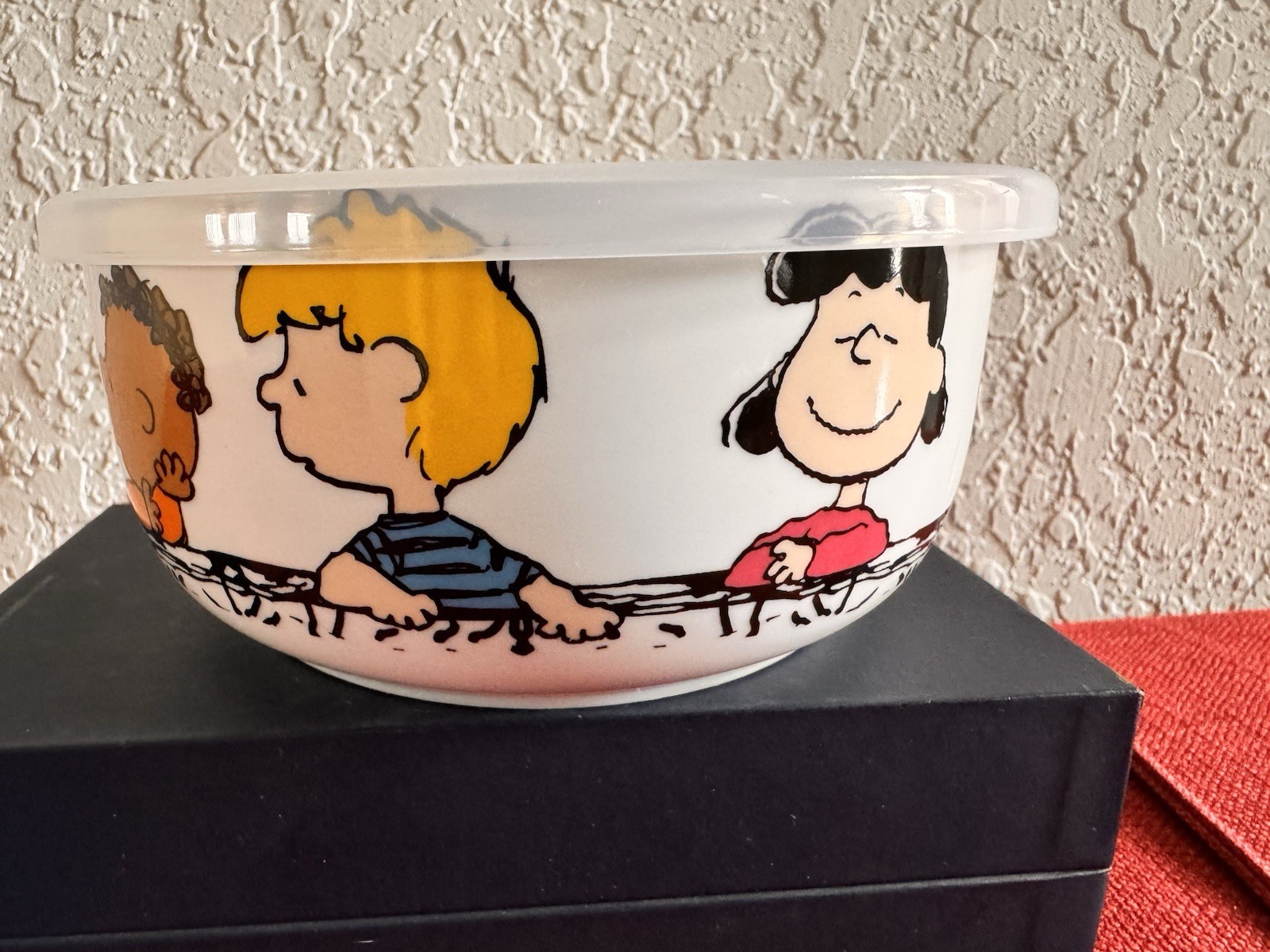 Peanuts Gang Ceramic Bowl With Vented Lid 5.5”