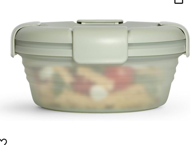Lot Of 2 Stojo Collapsible Food Storage Translucent 36 Oz & 24 Oz Sage Green