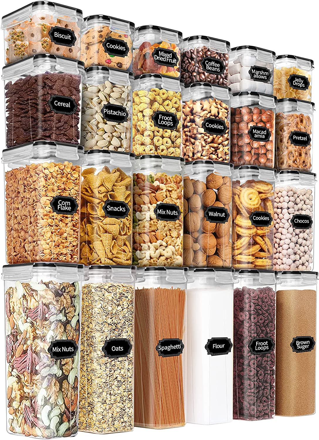 PRAKI Airtight Food Storage Containers Set with Lids – 24 PCS, BPA Free Kitchen