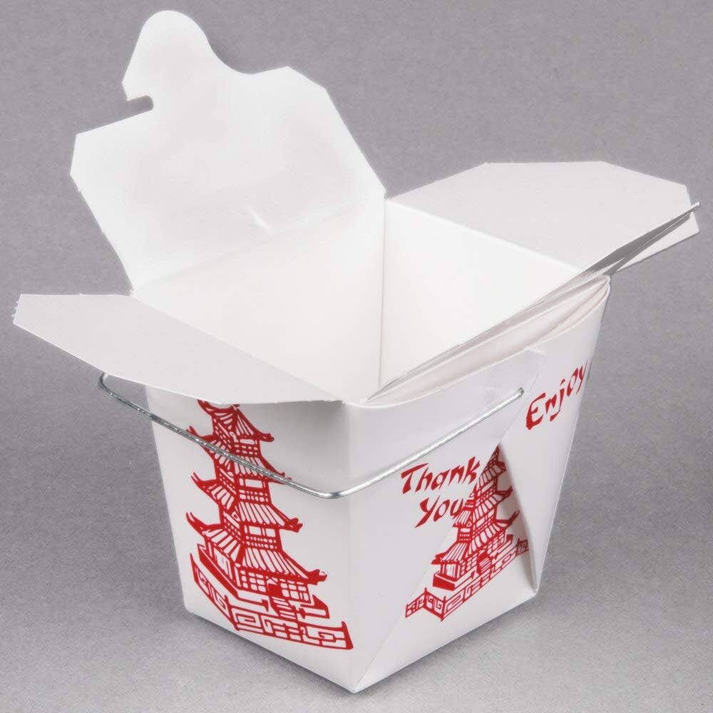 Pack of 15 Chinese Take Out Boxes PAGODA 8 oz / Half Pint Party Favor and Food