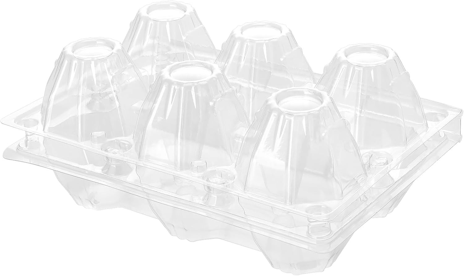 100 PCS 6 Grids Plastic Egg Cartons, Clear, 14.8 x 10.2 x 6.2 cm, Egg Storage…