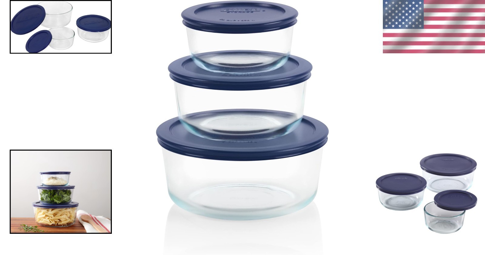 Glass Food Storage Containers Set with BPA-Free Lids
