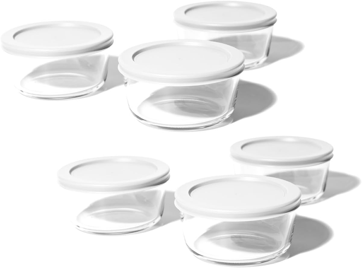 12-Piece Glass Food Storage Containers Set (6 Containers + 6 Bpa-Free Lids) | 4-