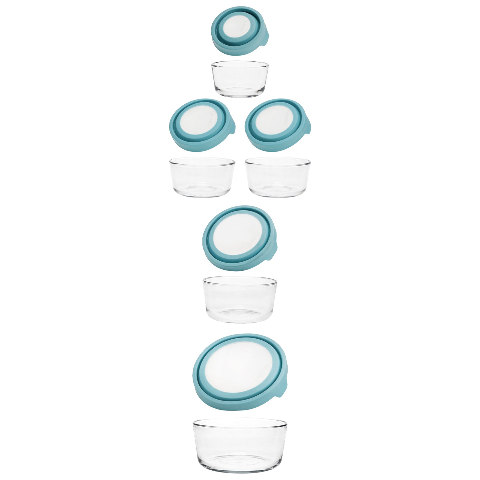 Anchor Hocking 13294L20 10pc Food Container w/ Mineral Blue TrueSeal Lid Set