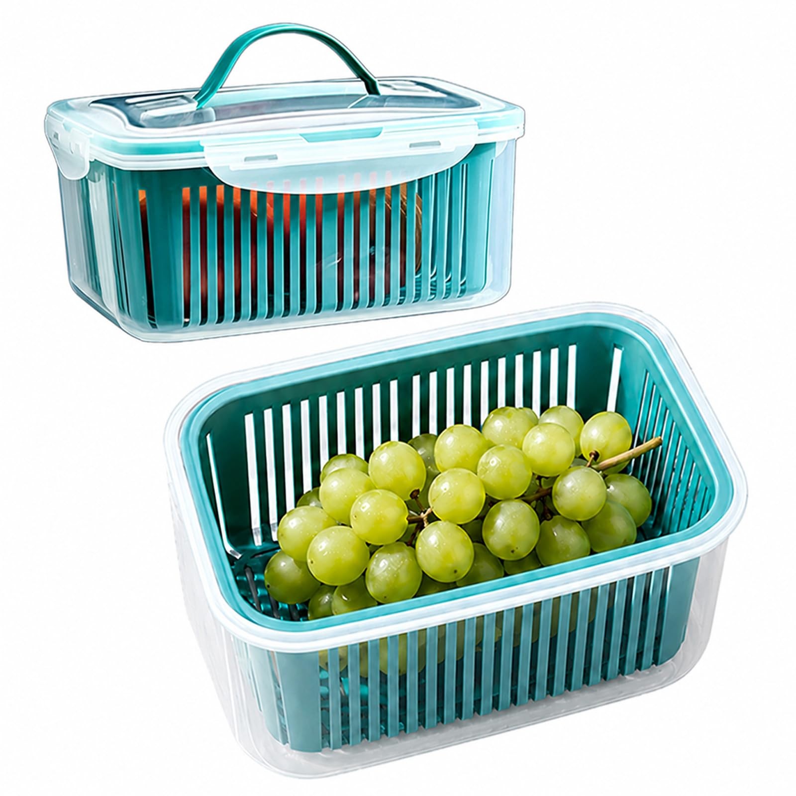 2 Pack Fruit Storage Containers for Fridge,Stackable Fresh Food Produce Saver…