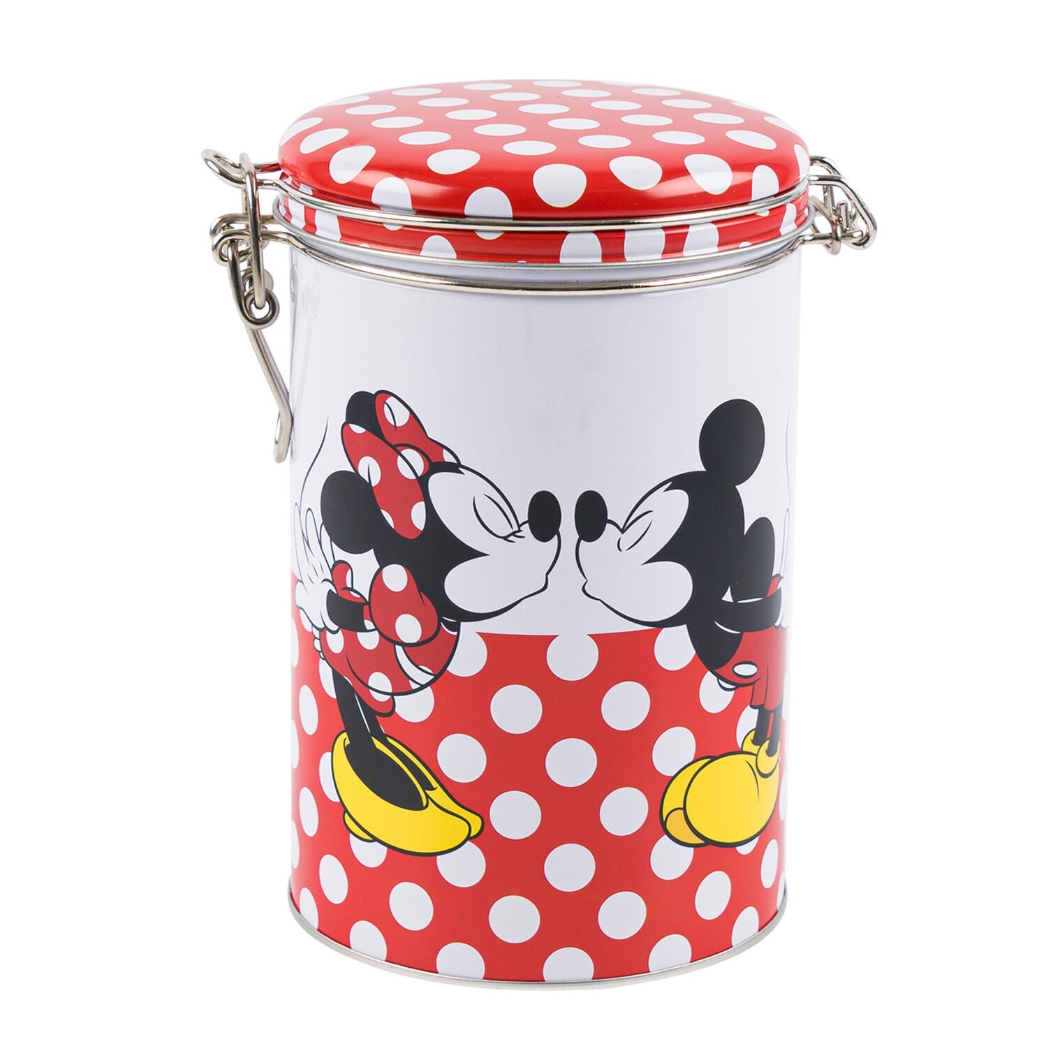 Disney Mickey and Minnie Polka Dots Round Lock Top Canister