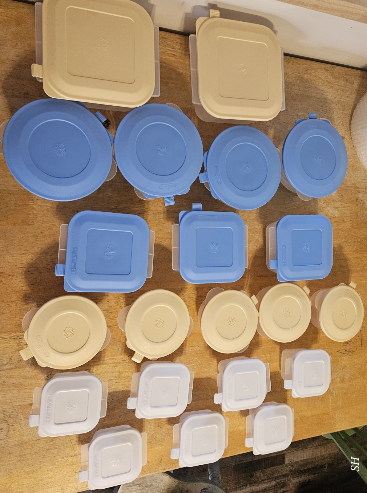 Vintage Anchor Hocking Pop Top Storable Container Lot Blue Lids Multiple…