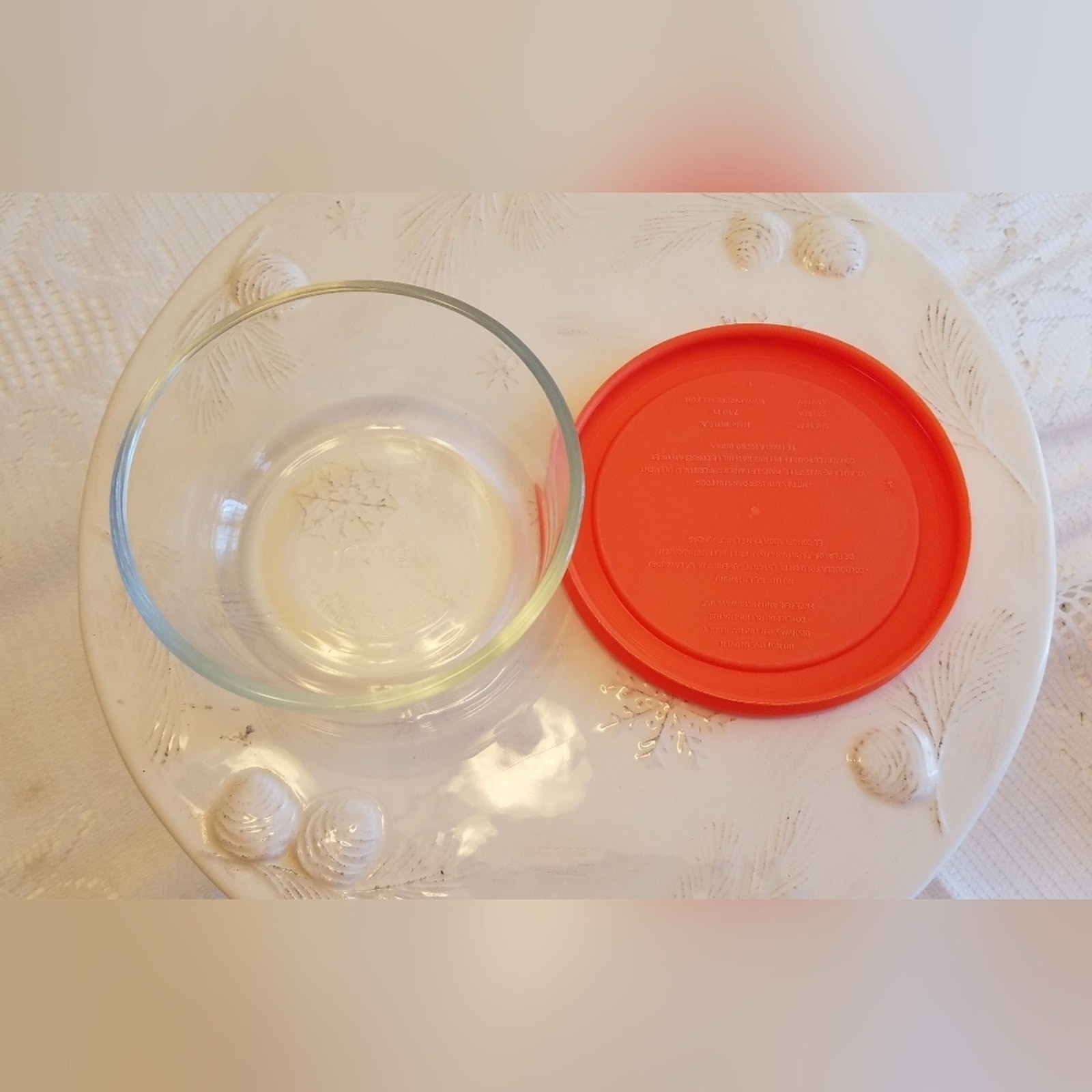 Pyrex Round 2 Cup 470 ml 7200 A Glass Container Storage with 7200 Orange Lid