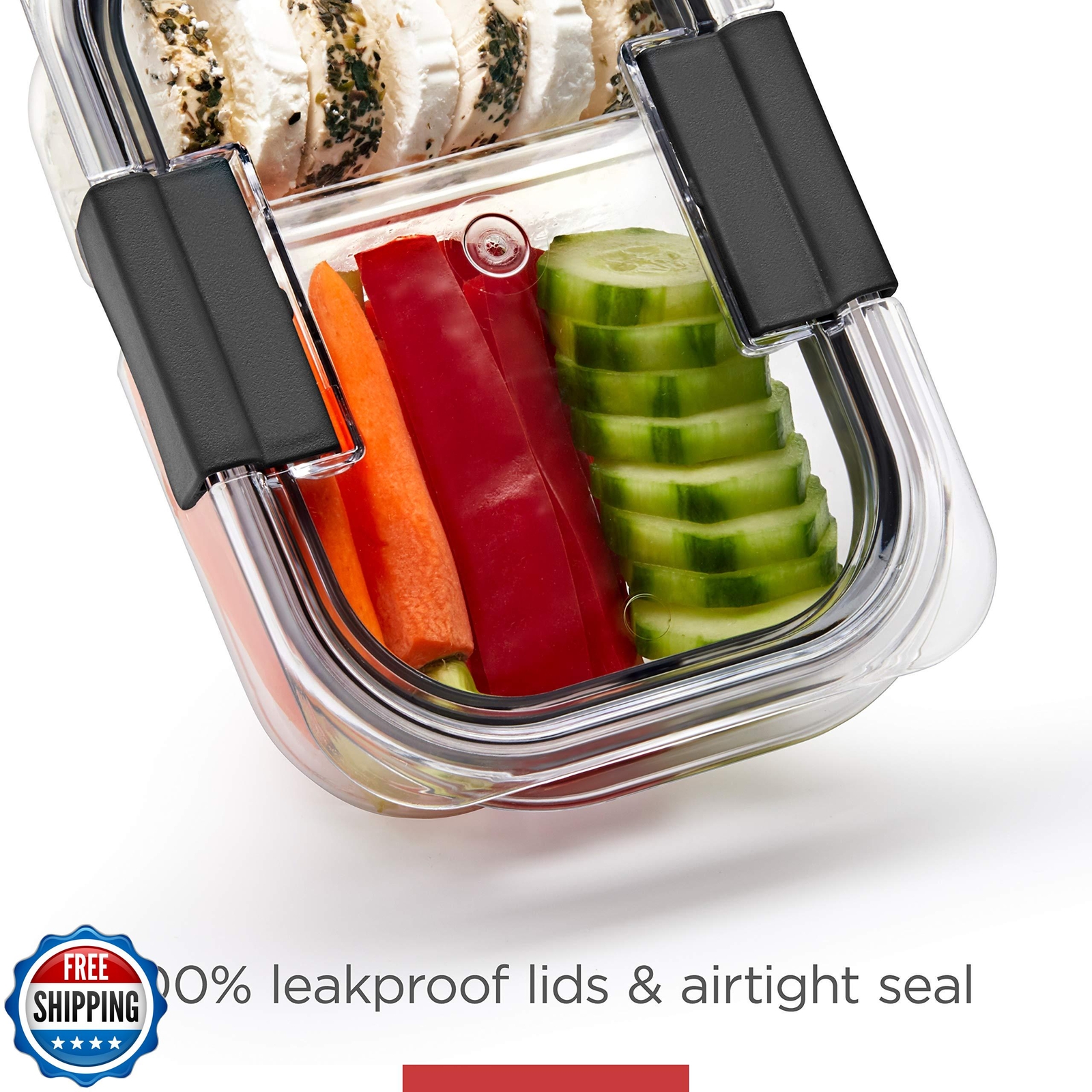 Rubbermaid Brilliance Meal Prep Containers, 2-Compartment Food Storage Contai