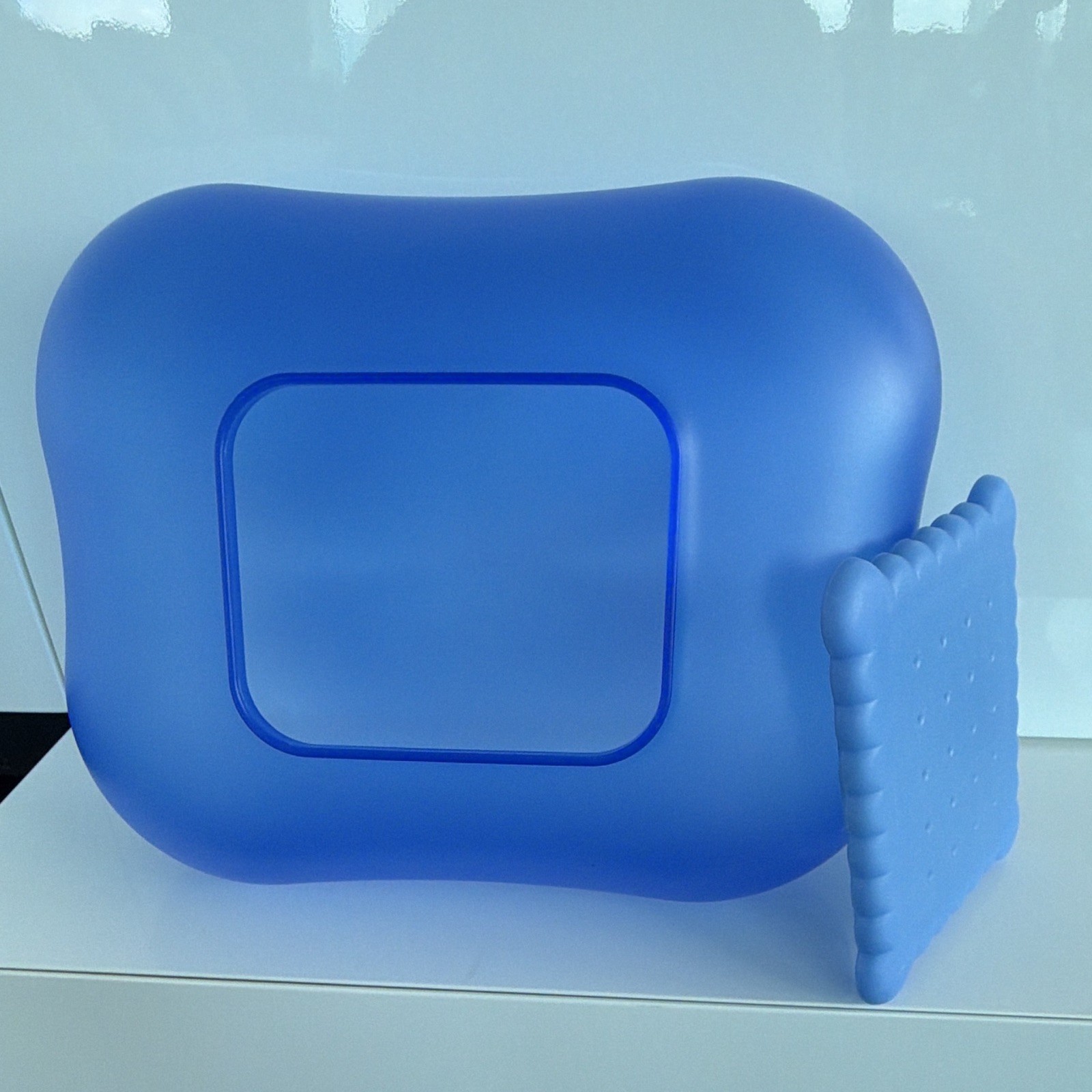 Alessi Blue Rectangular Plastic Storage Container — Snap Lid | 11 × 8.5 × 4.5 in