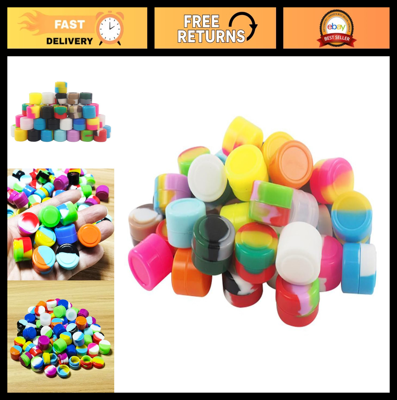 2ml Non-Stick Silicone Wax Concentrate Containers – Multi-Use Jars (500 Pack)