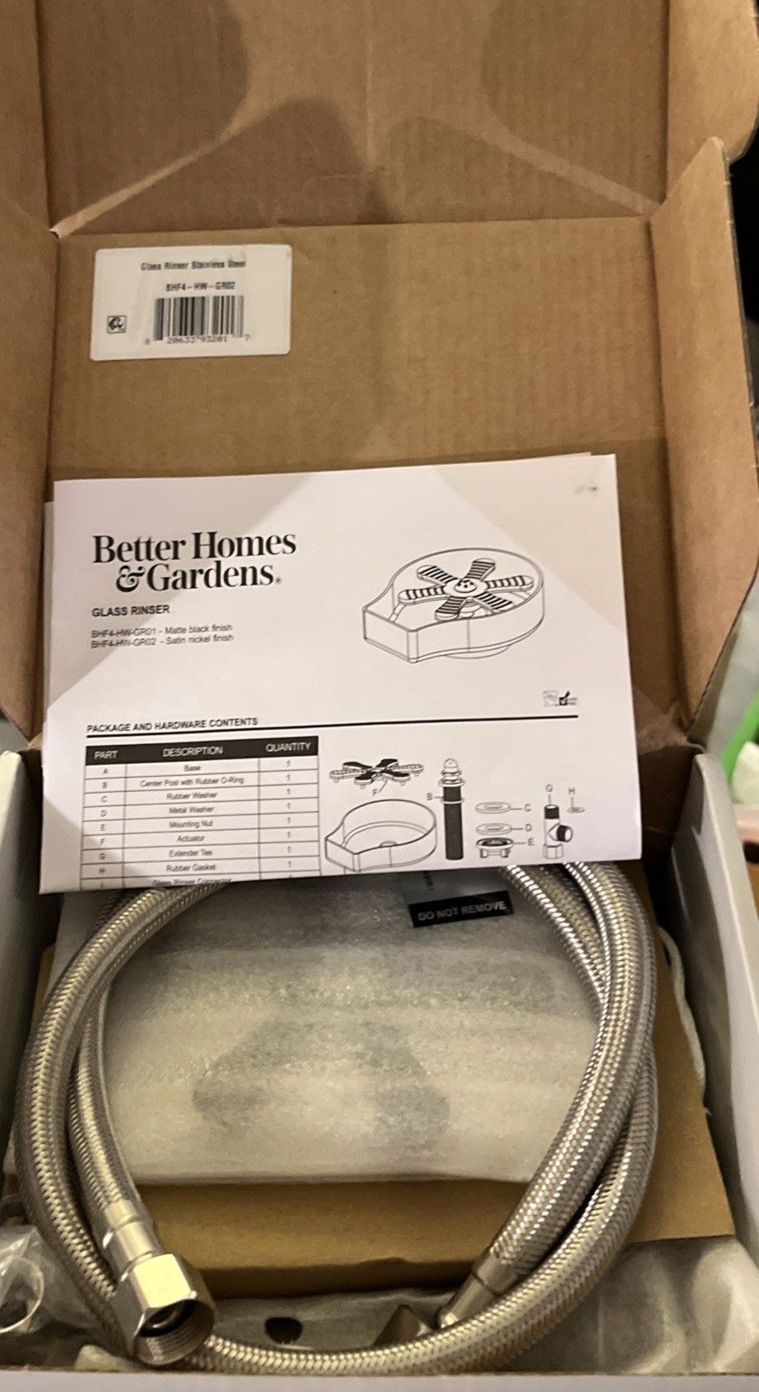 Better Homes & Garden Glass Rinser Kit New In Open Box