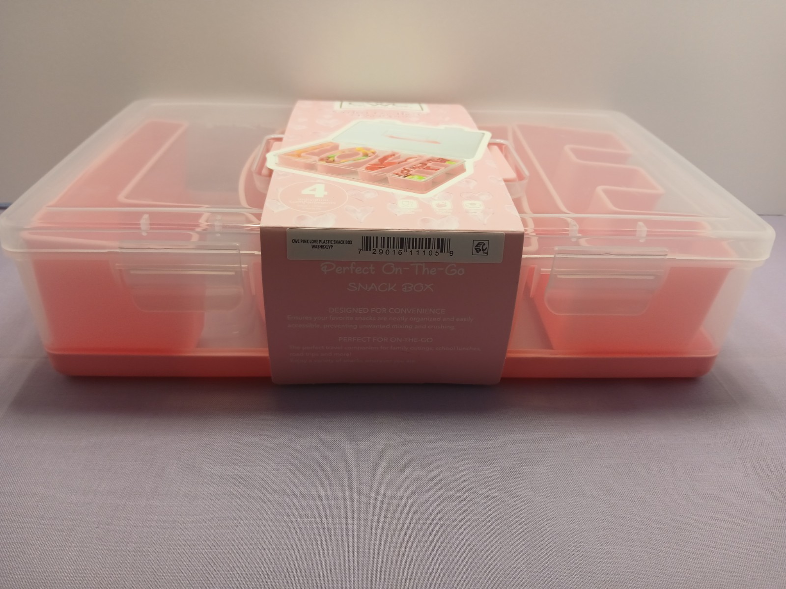 CWC Cook With Color ~ Snack Box ~ Perfect-On-The- Go Snack Box ~ Clear / Pink