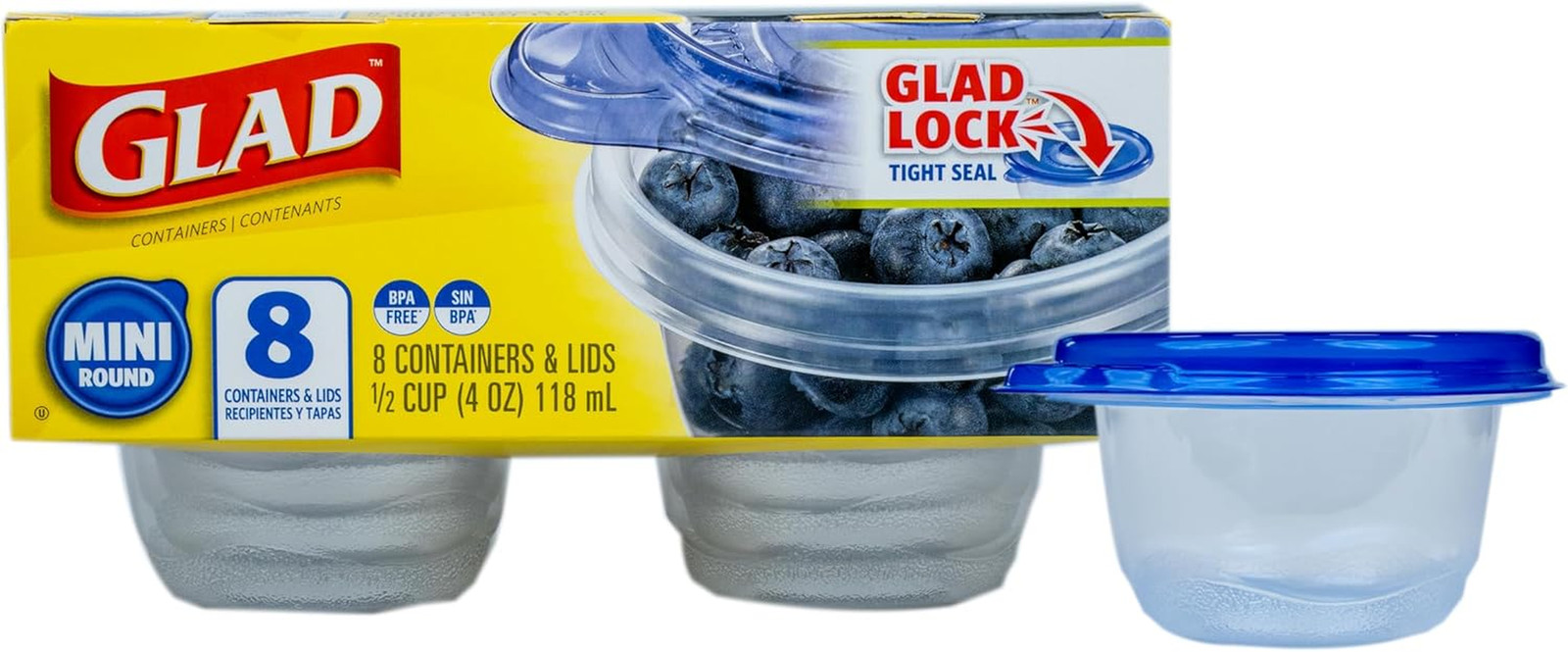Ware Mini Round Food Storage Containers with Lids, Small BPA Free Reusable Plast