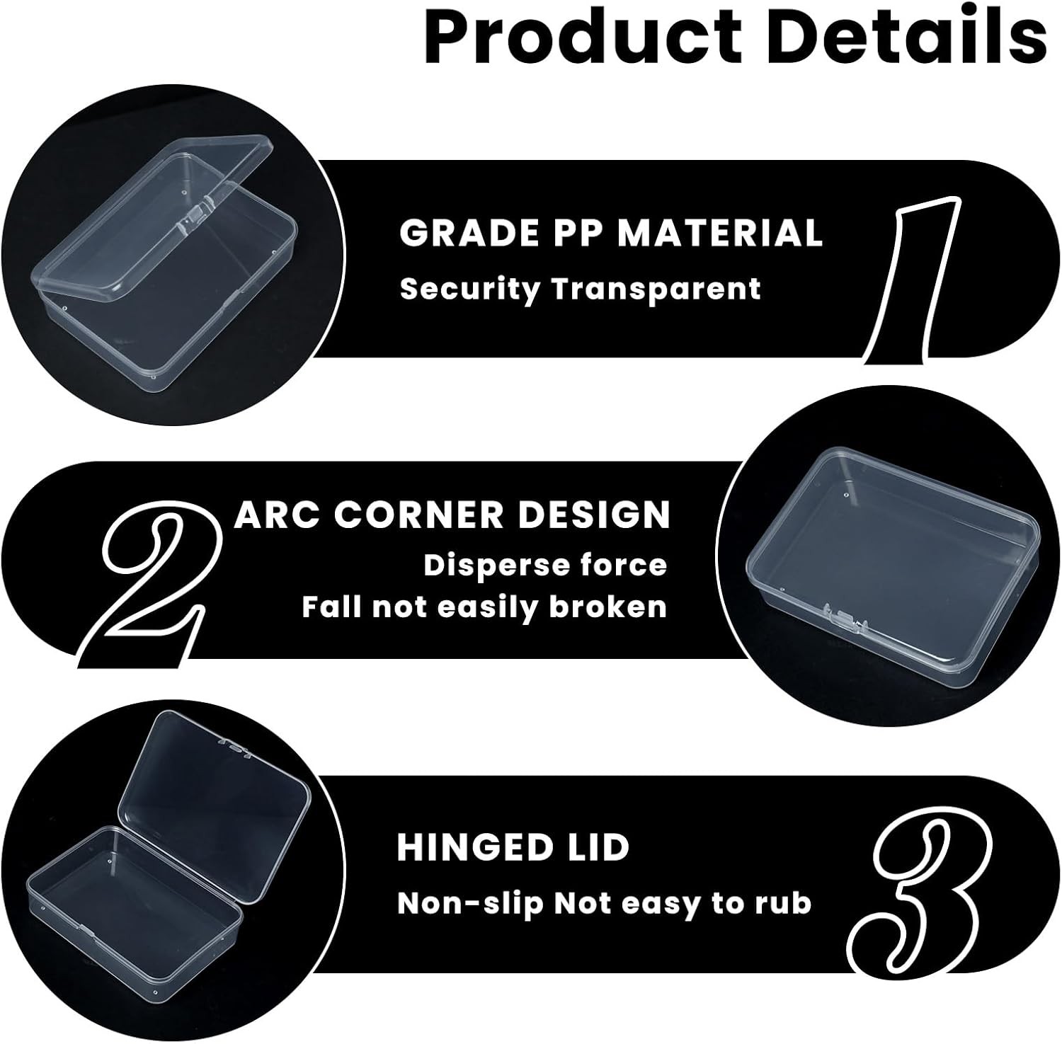 8 Pcs Small Plastic Case, 4x3x1 Inch Mini Plastic Storage Containers Box