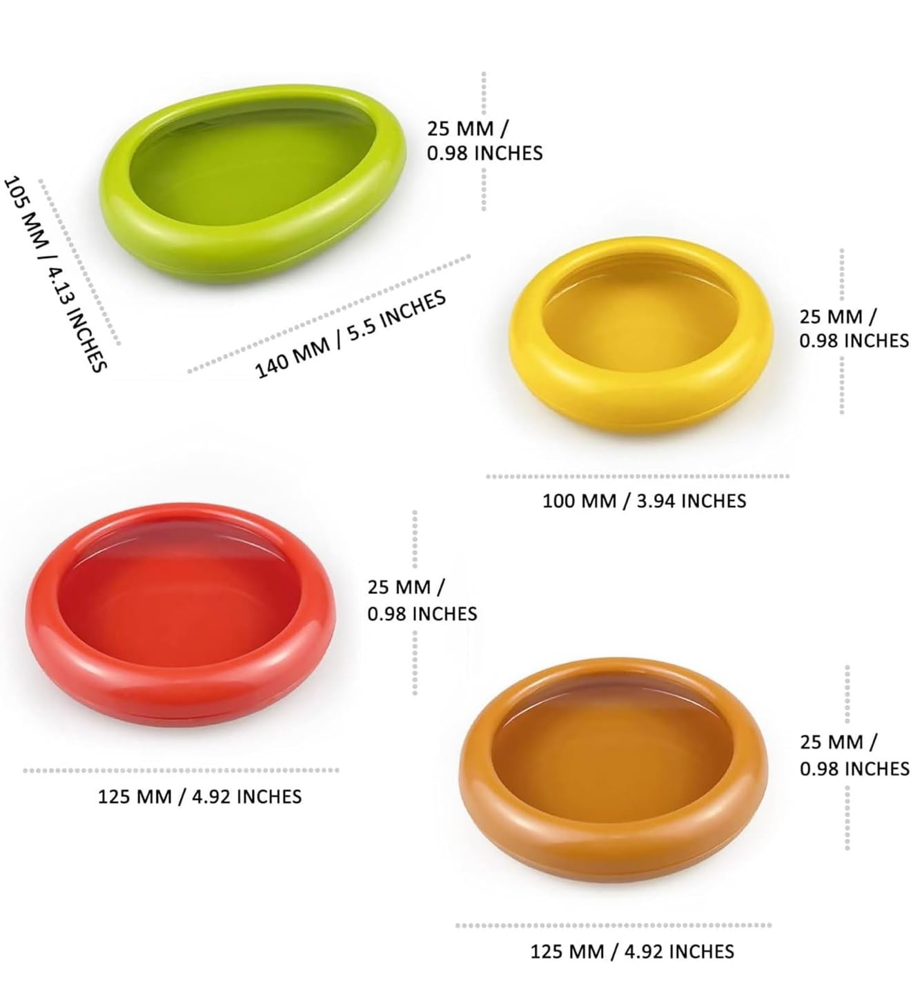 Silicone Fruit And Vegetable Containers For Fridge, Green,Red,Yellow,Brown