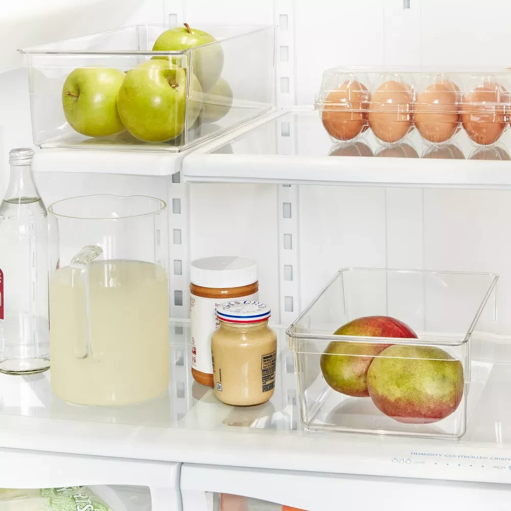 Medium Narrow Fridge and Pantry Organizer Bin – Brightroom™: Clear PETG, Freezer
