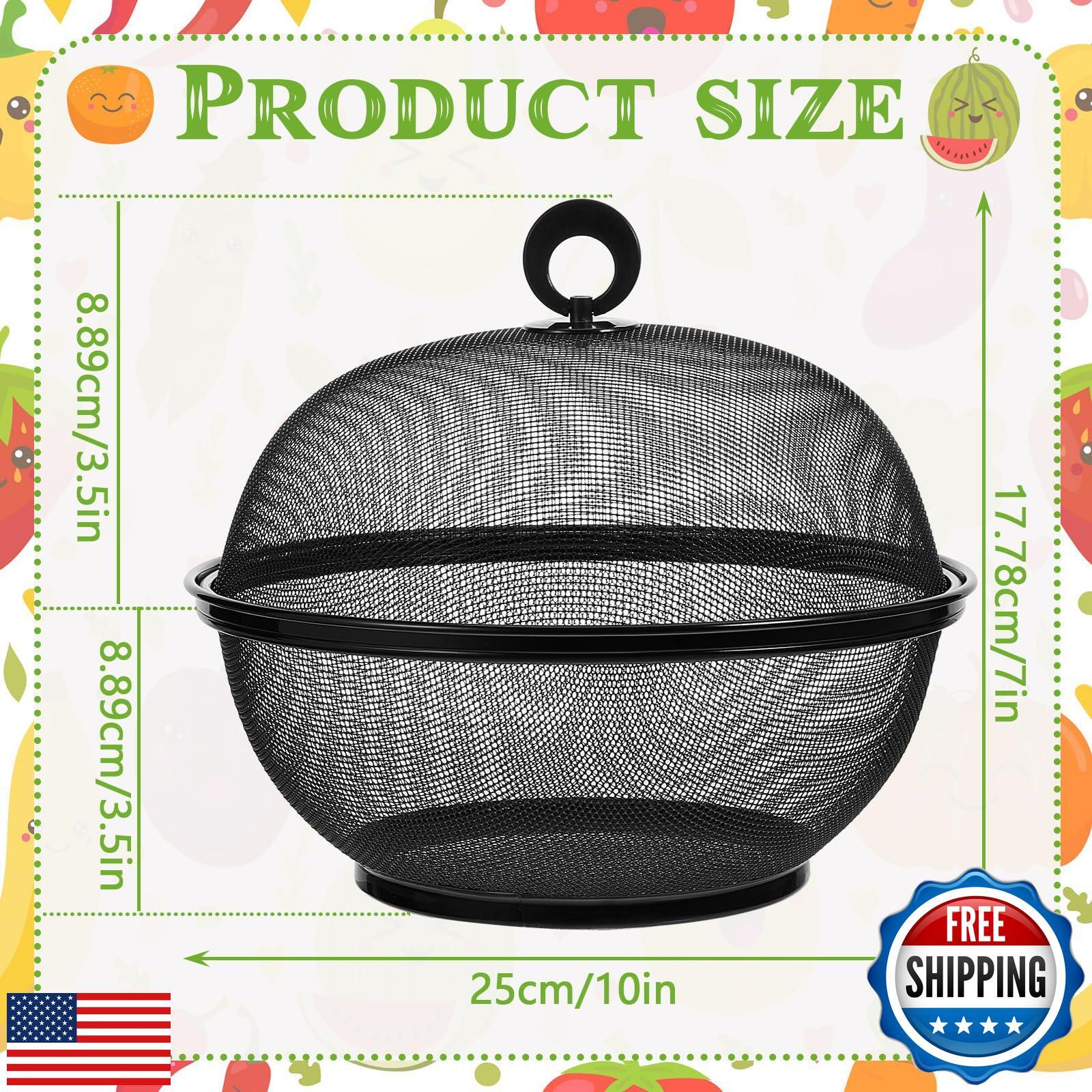 Suclain 4 Pcs Mesh Food Covers with Lid Fruit Basket with Lid, Food Bowls Fly