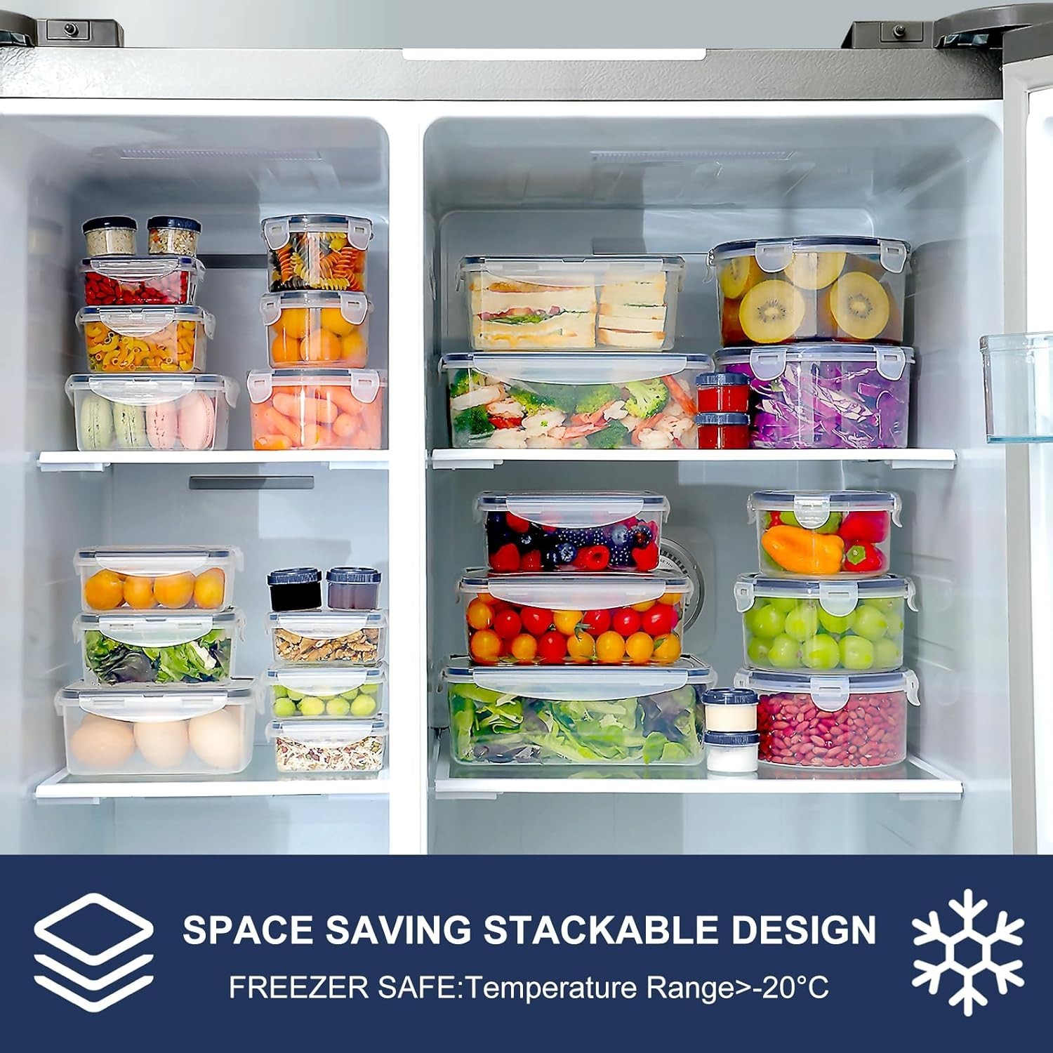 Large Food Storage Set – 60-Pc BPA-Free Containers with Pen