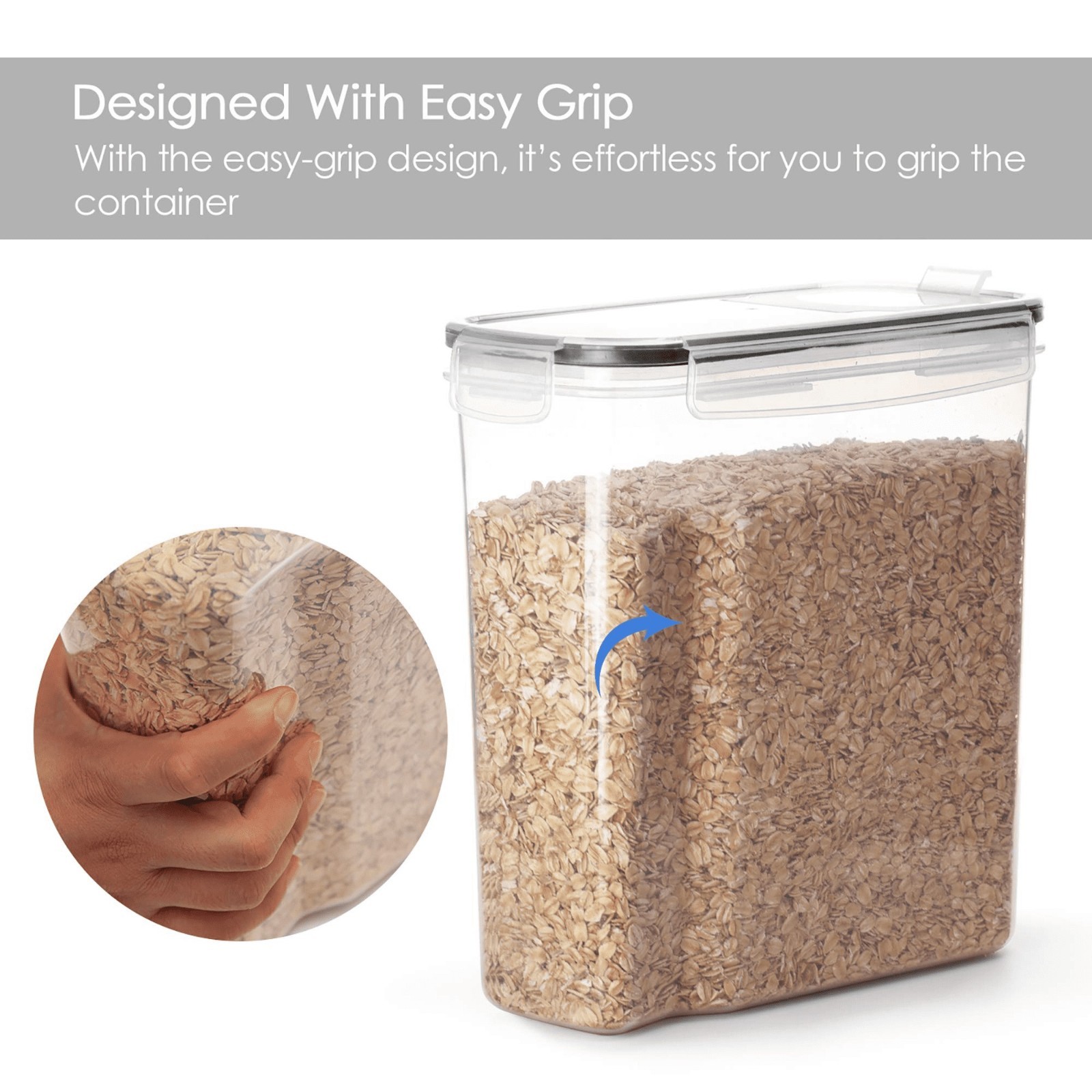 4Pc Sindcom Cereal Storage Containers Airtight 135.2oz Black FREESHIP